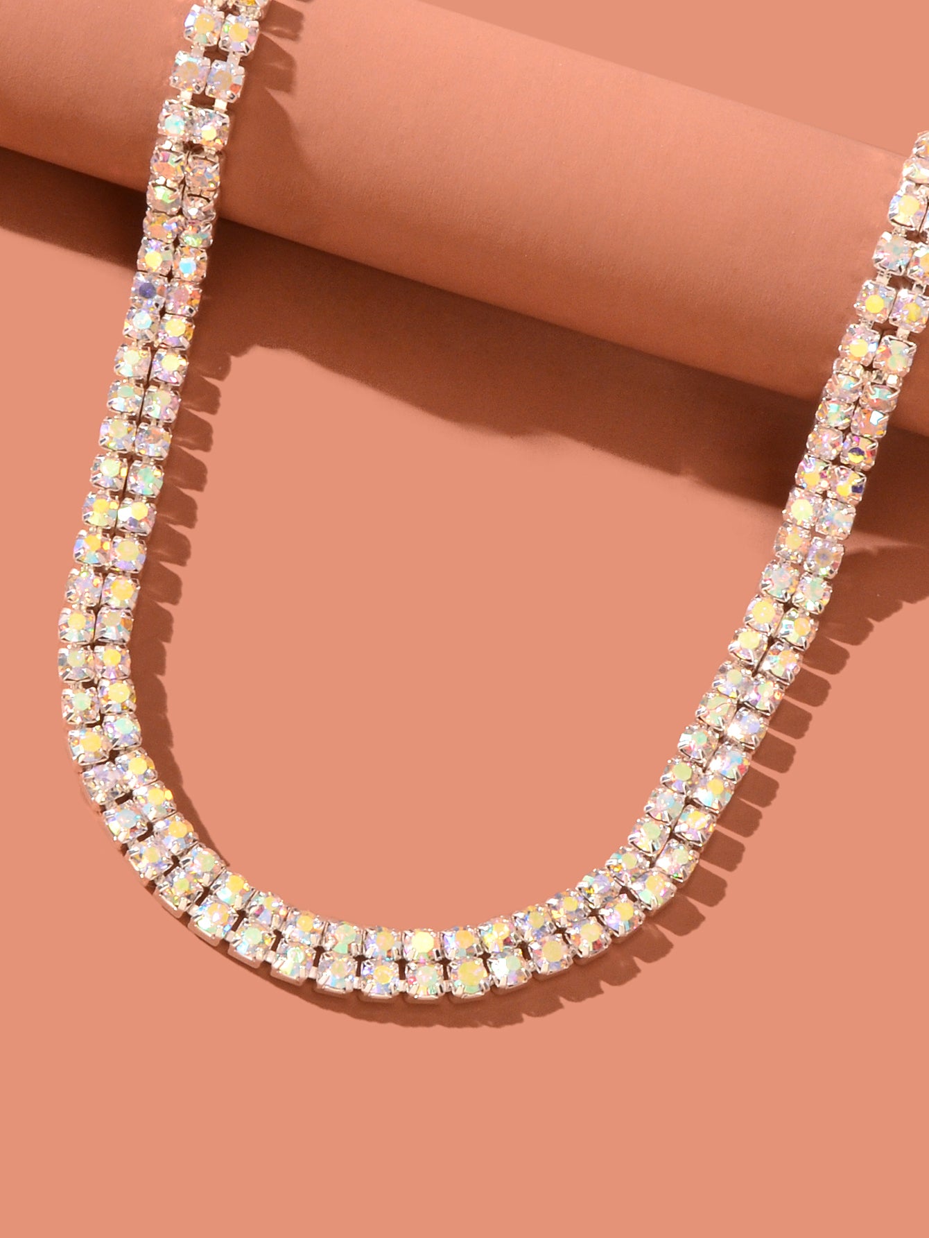 Luxury Sparkling Zircon Short Choker Collar Necklace Wedding Engagement Jewelry