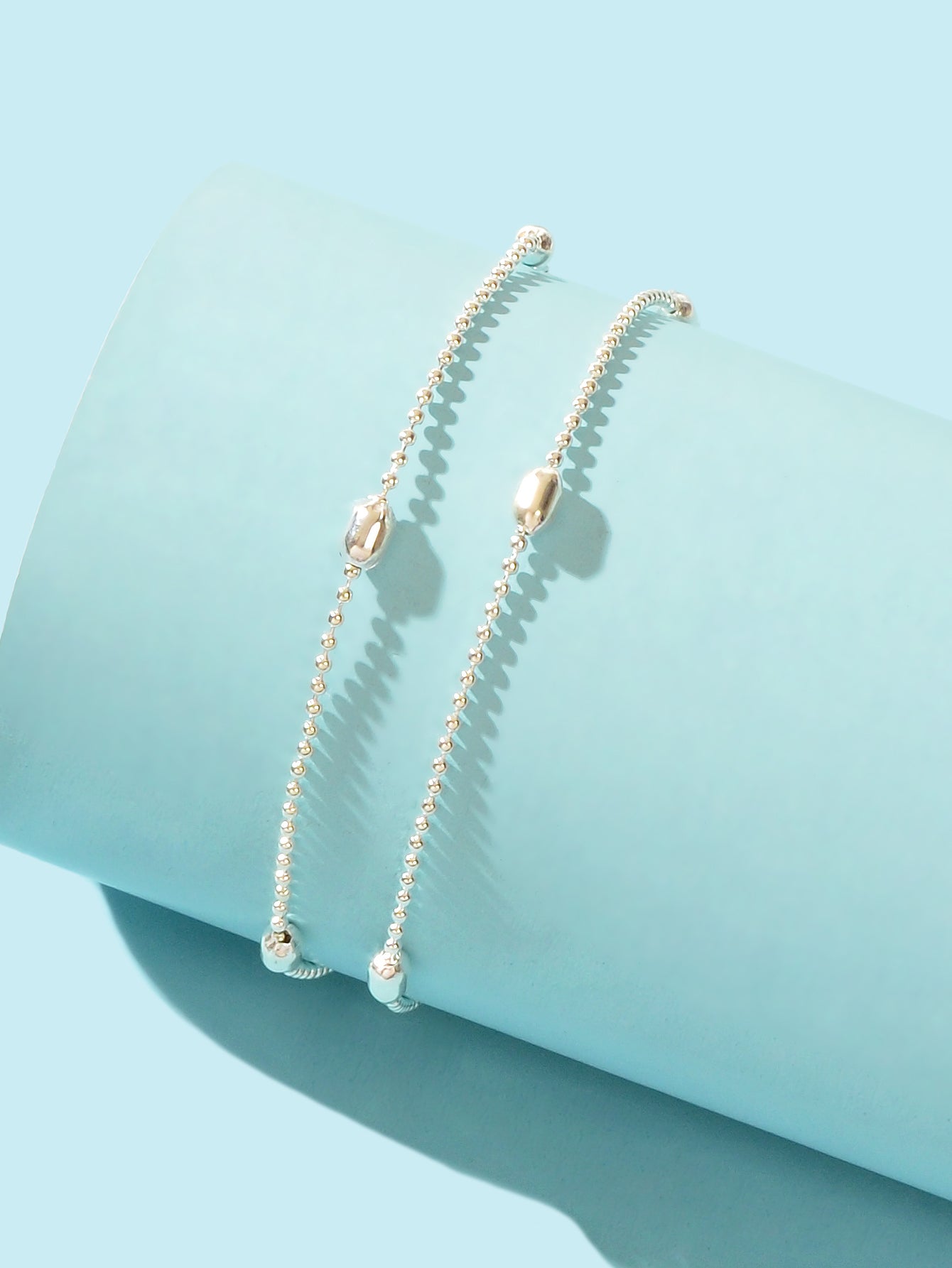 Stylish Double-Layer Beaded Anklet with Tiny Beads Chic Footwear Accent Jewelry
