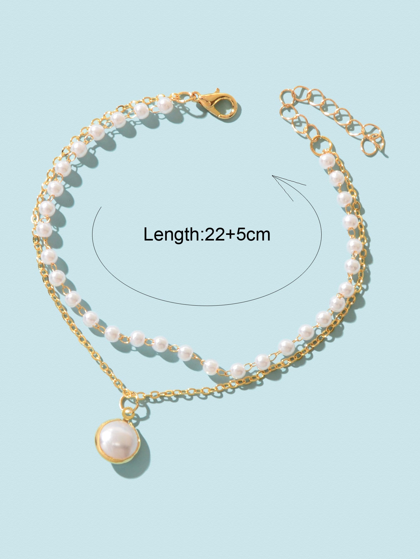 2 Layers Women Gold Pearl Charm Pendant Necklace Boho Statement Beautiful Choker