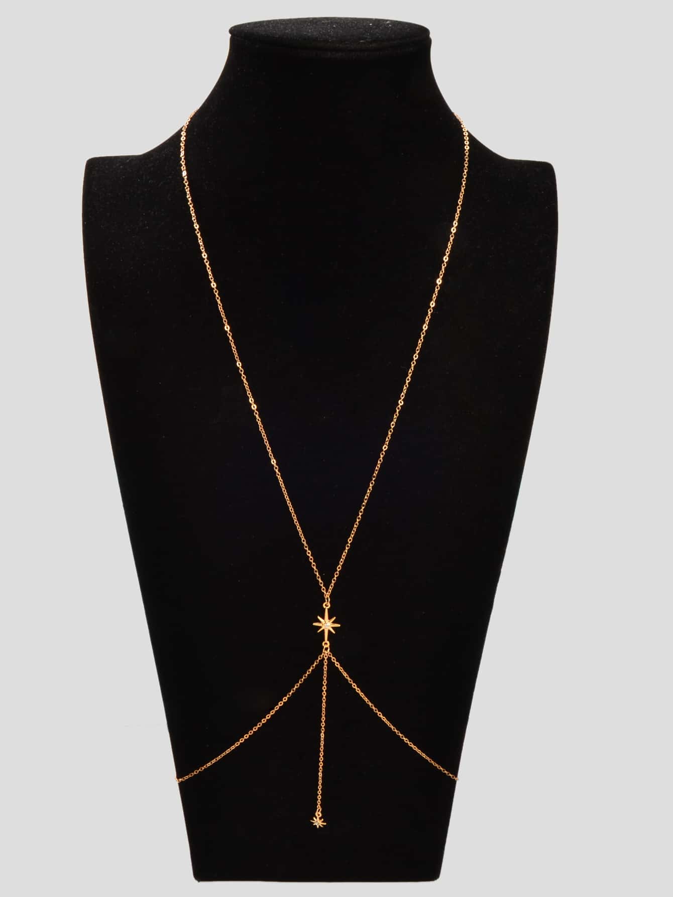 Star Pendant Body Chain - Sparkling Celestial Waist Jewelry