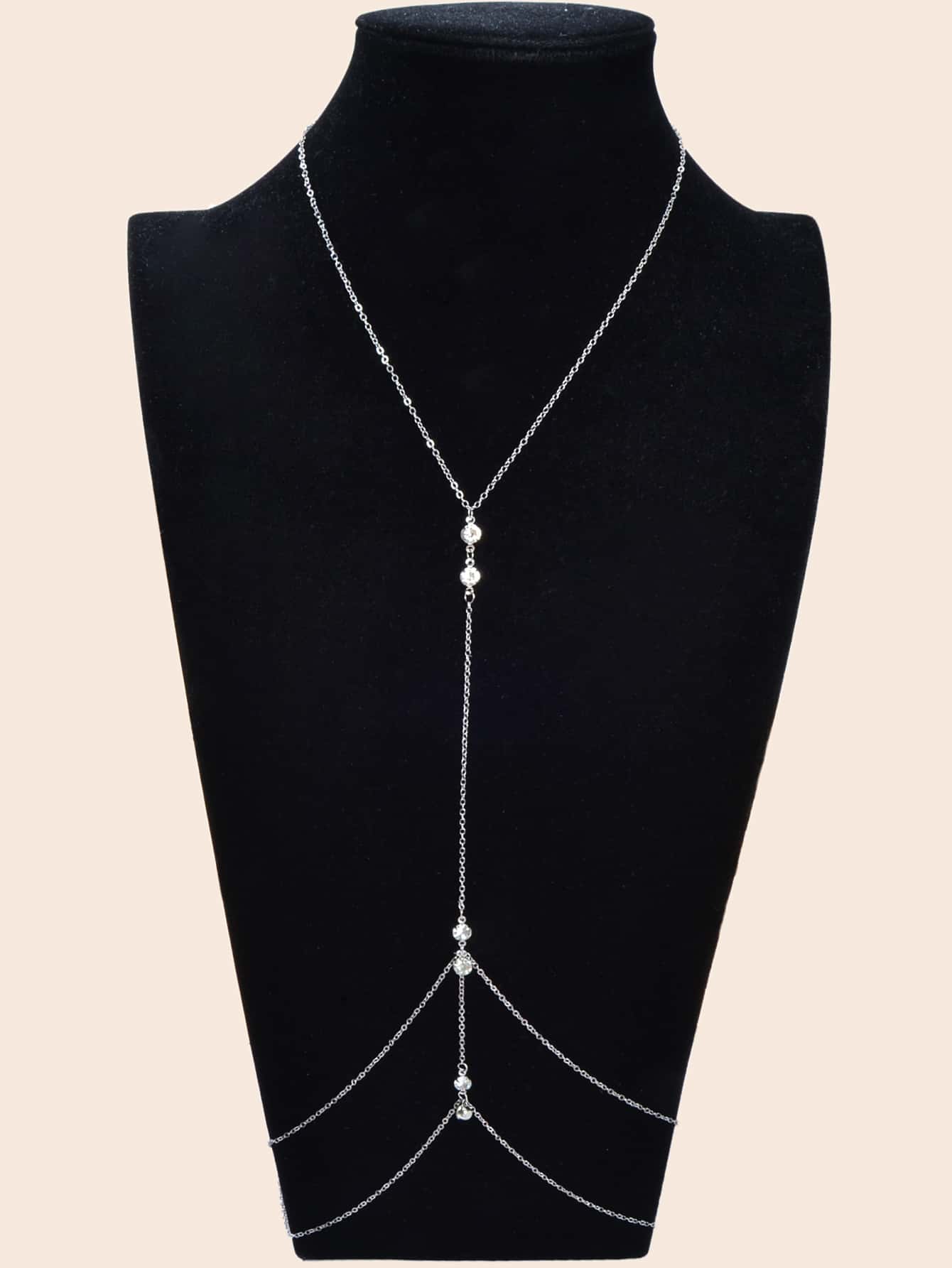 Multilayered Rhinestone Waist Body Chain Sparkling Statement Jewelry Piece