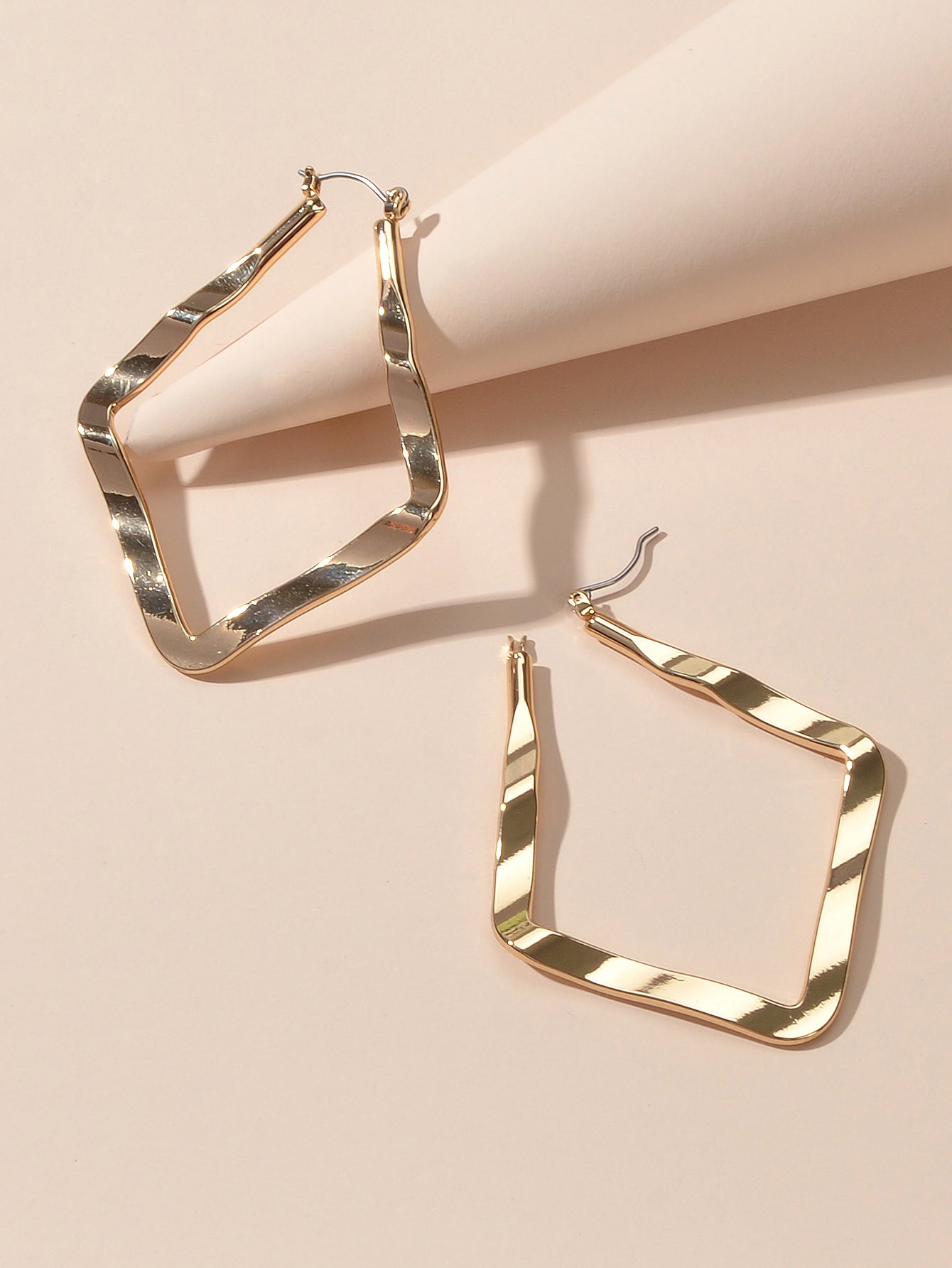 Statement Gold Metal Geometric Dangle Hoop Earrings Beautiful Teens Accessories