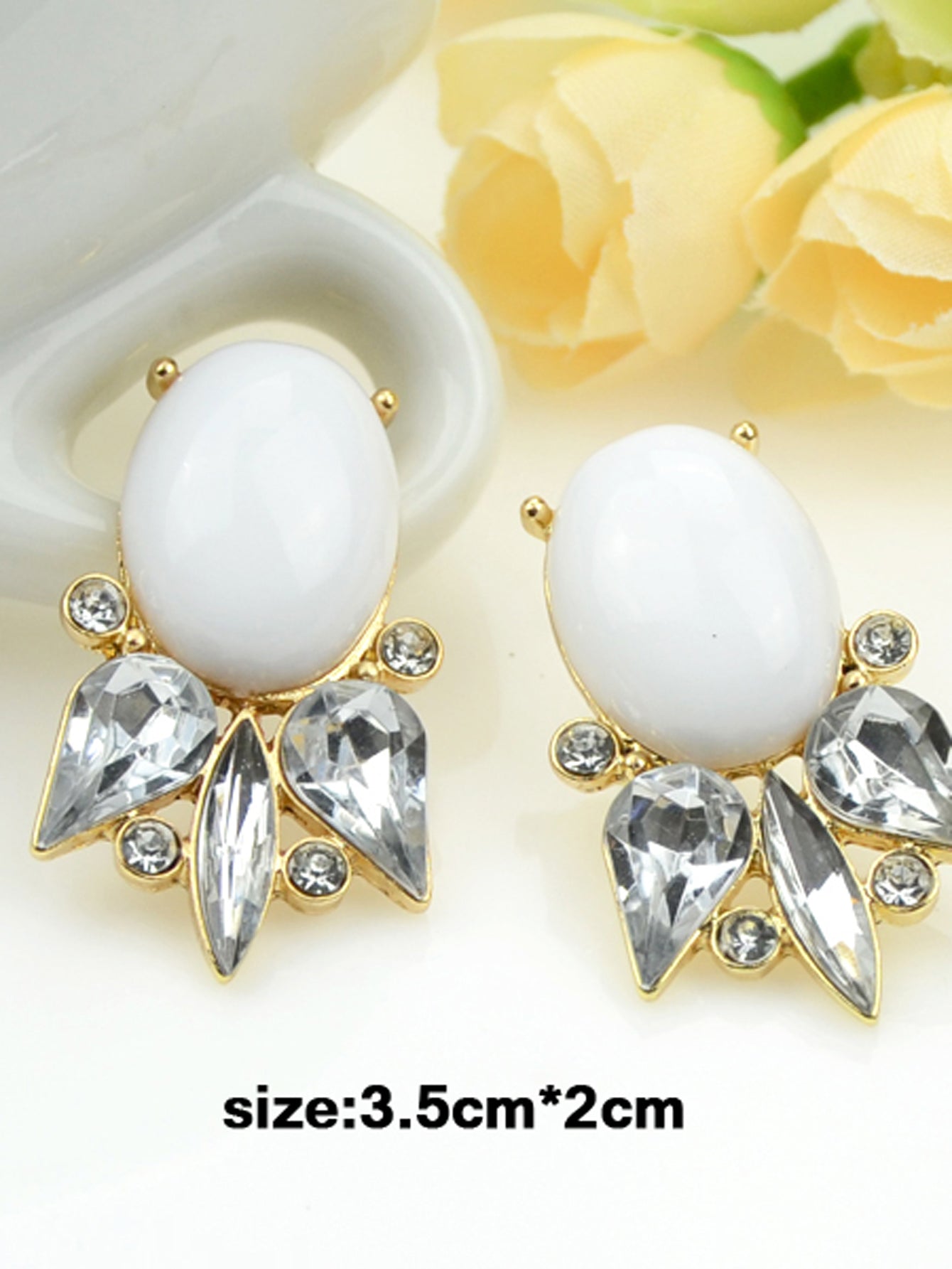 Retro Style Colorful Crystal Geometric Stud Earrings Party Fesvital Jewelry Gift