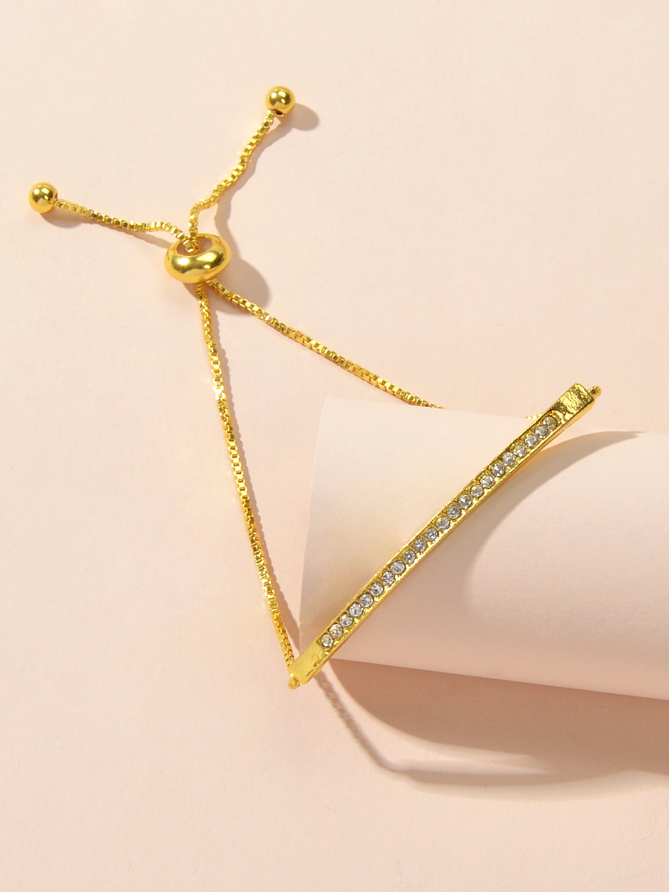 Ladies Jewellery Rhinestone Gold Silver Chain Strip Charm Adjustable Bracelet