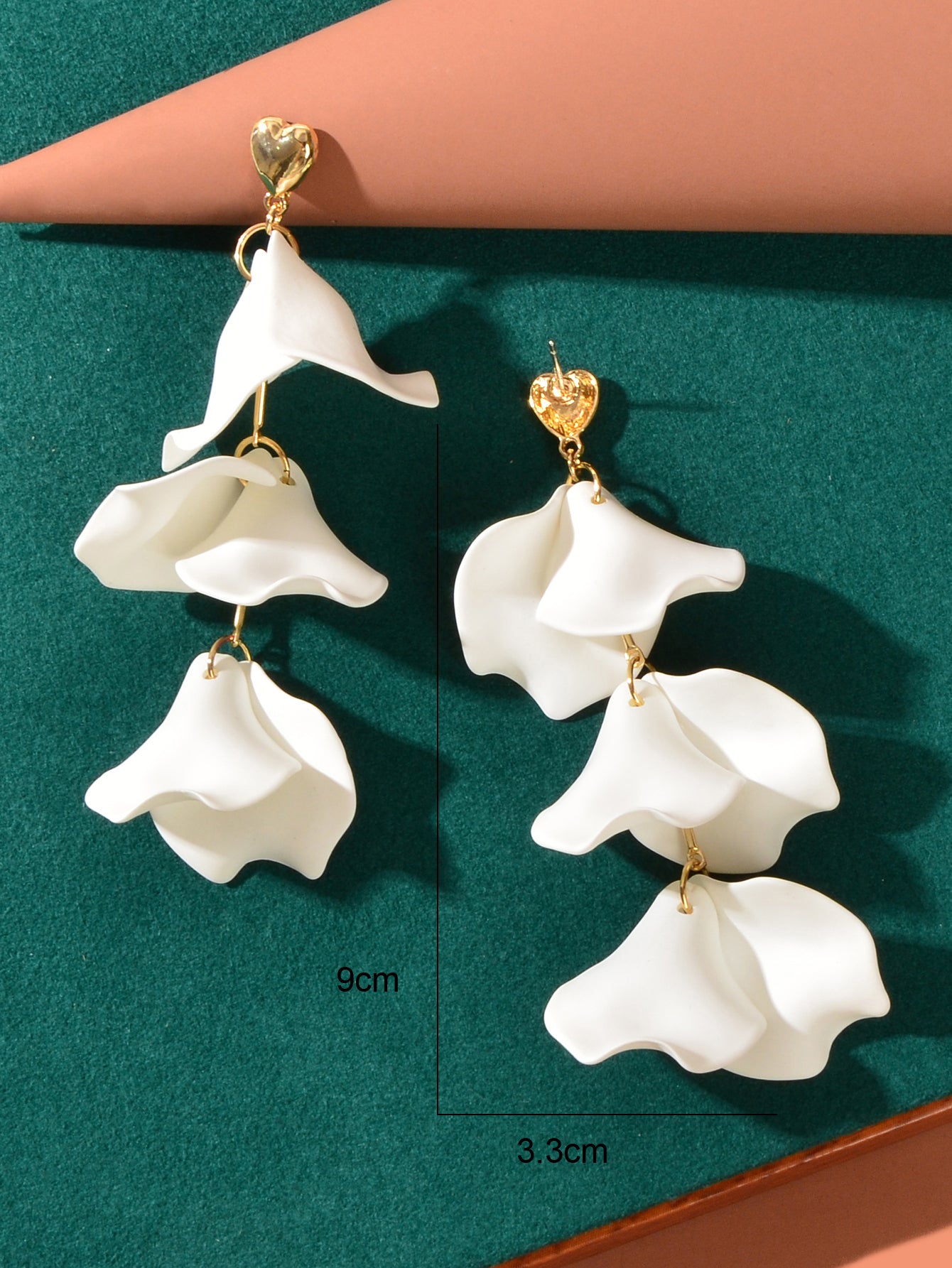 Romantic Flower Petal Long Pendant Dangle Earrings Women Party Dating Jewellery