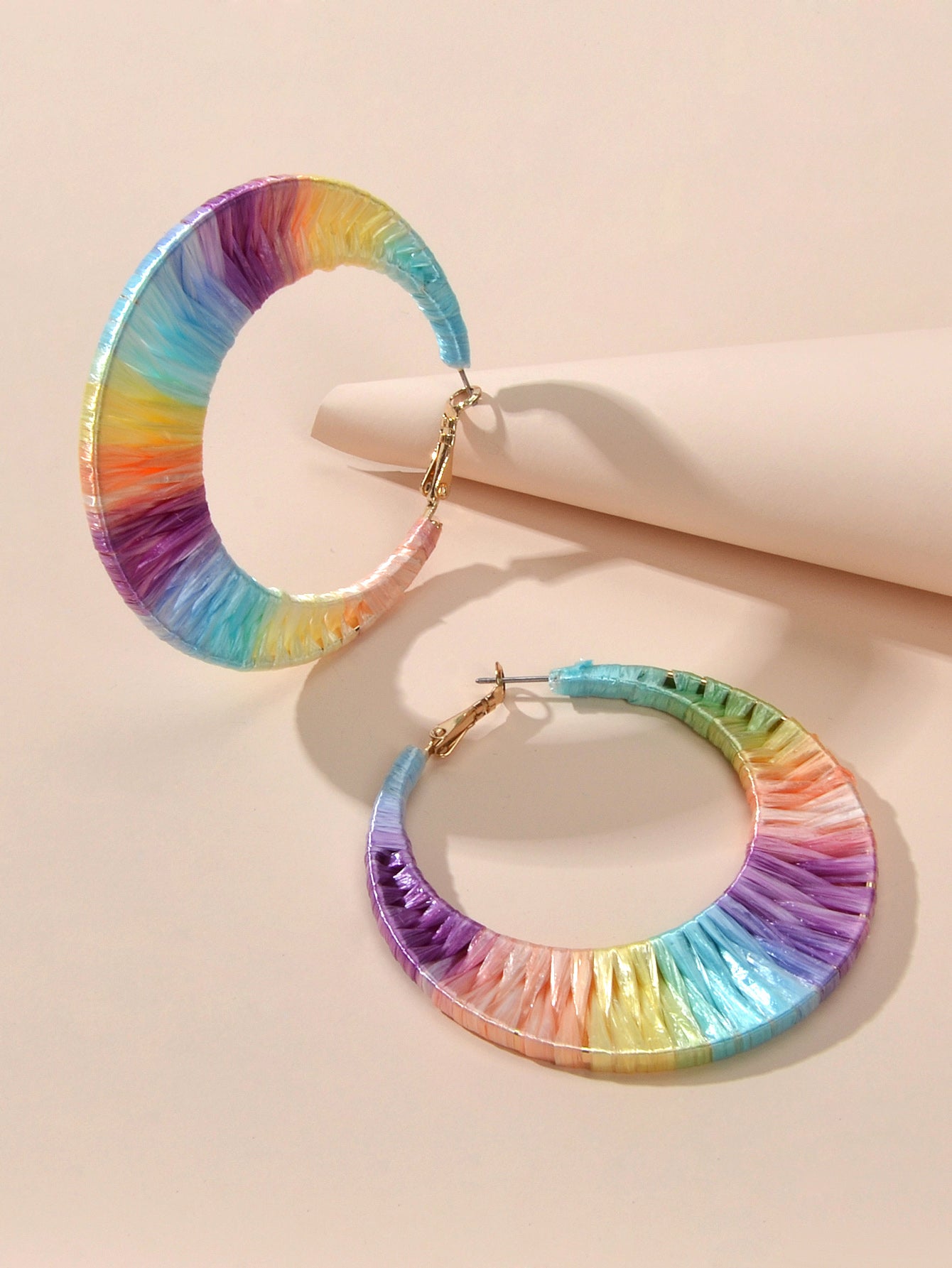 American Jewellery Ethnic Style Candy Color Handmade Braided Hoop Earrings Gift