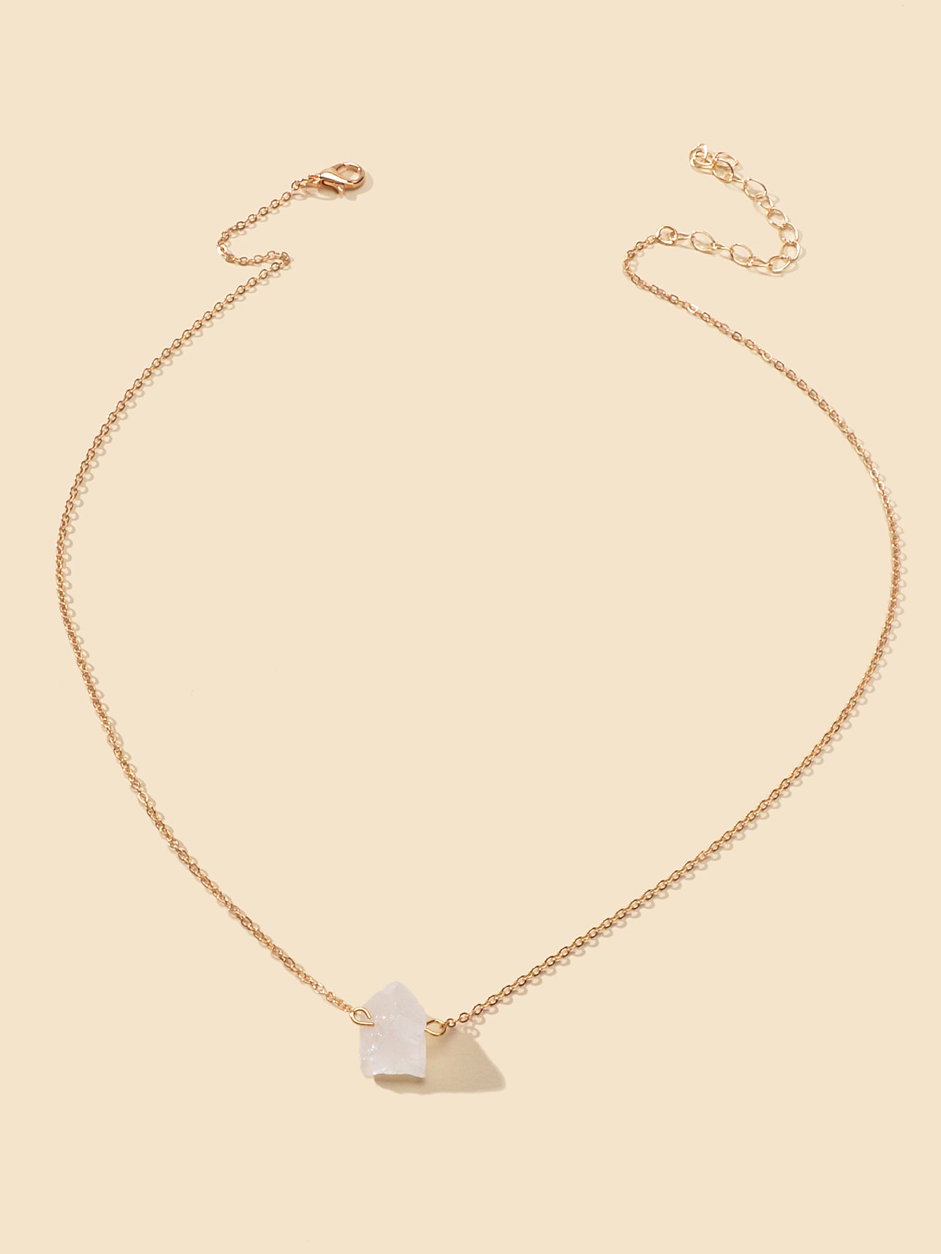 Boho Chic Jewelry Gold Chain Irregular Stone Pendant Necklace Women Accessories