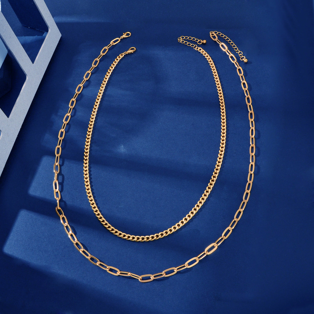 AU Stock 2pcs Chunky Link Chain Statement Layered Necklace Punk Rock Accessories