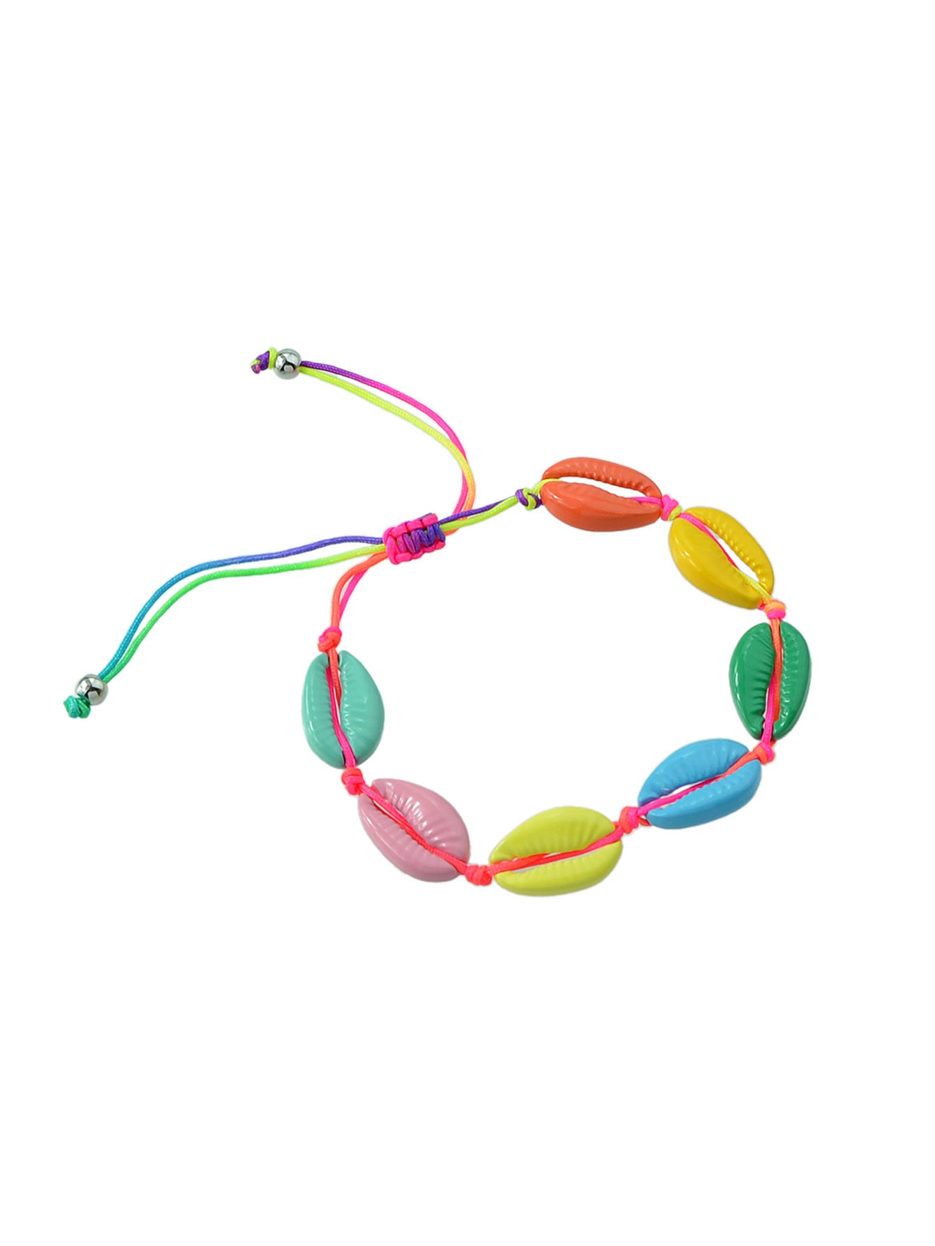 Ethnic Jewelry Colorful Enamel Shell Shape Adjustable Braided Bohemian Bracelet