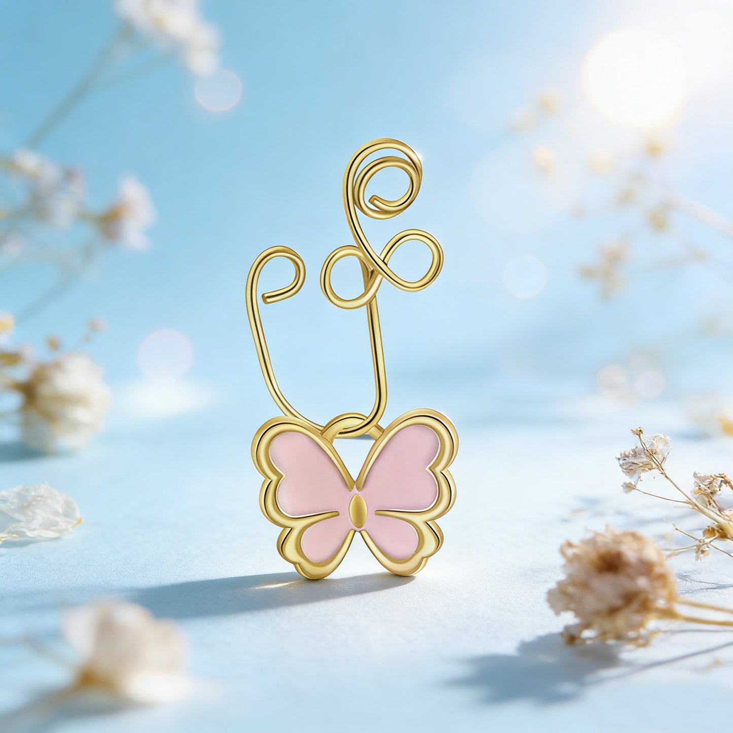 1 pc Piercing Nose Bone Studs Colorful Enamel Butterfly Nose Ring Faux Lip Ear