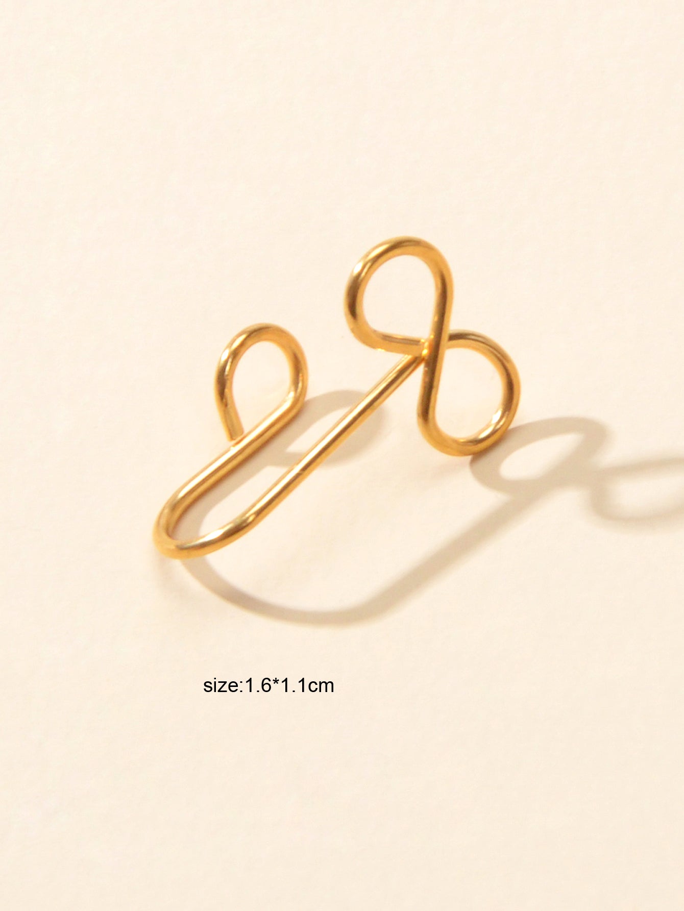 1 pc Faux Lip Ear Nose Gold Infinity Teens Non Piercing Clip On Nose Hoop Rings