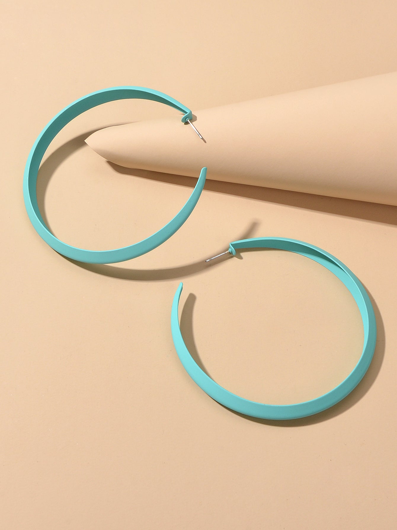 Women Party Decoration Blue Big Hoop Statement Circle Earrings Female Jewellery