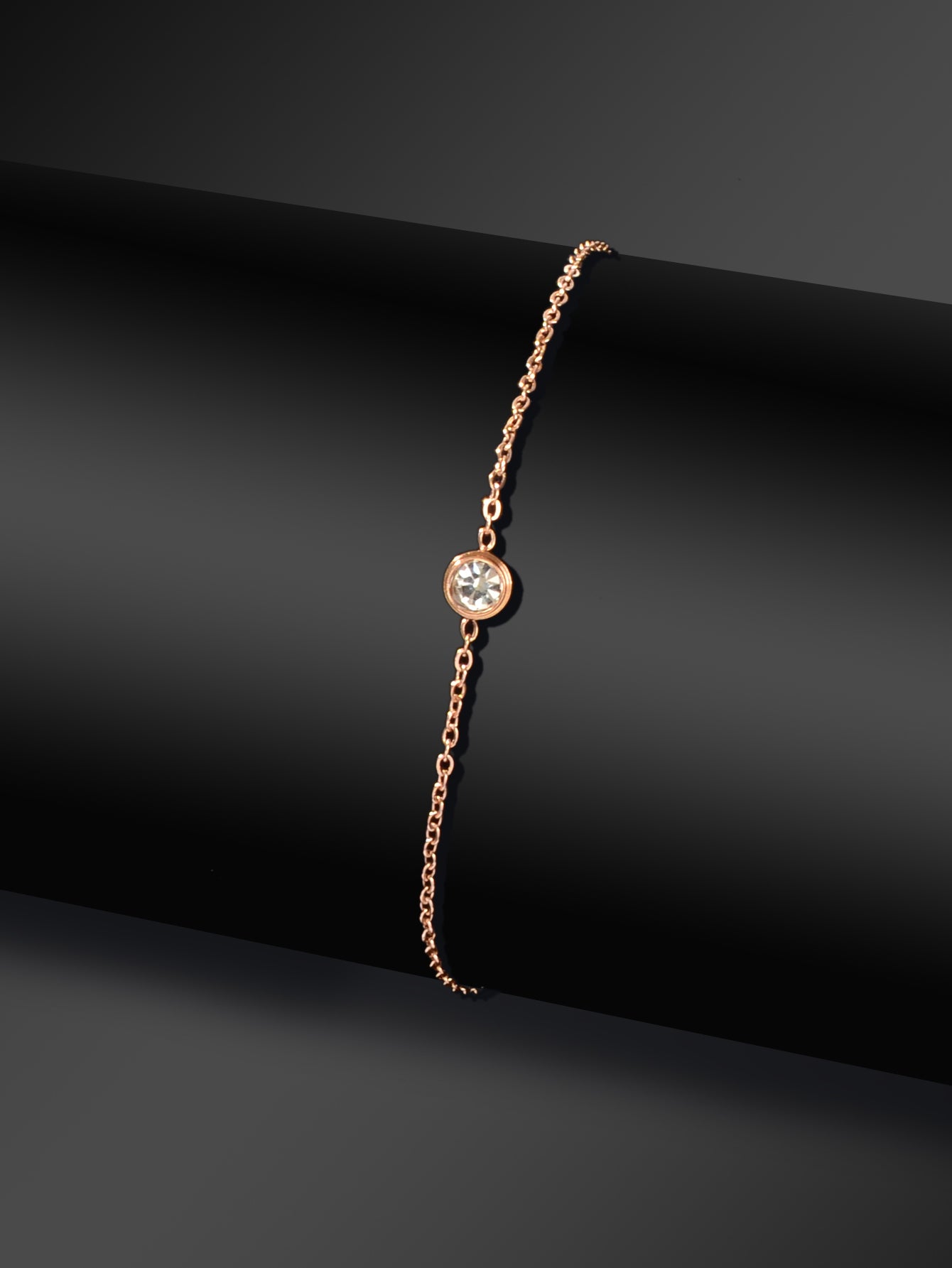 Delicate Summer Beach Rose Gold Chain Rhinstone Charm Anklets Women Jewellery