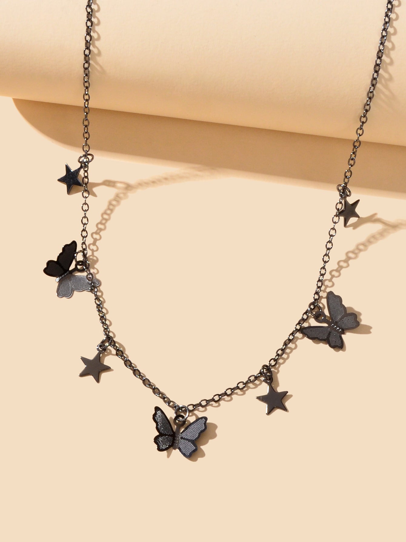Trendy Gold Chain Star Butterfly Charm Collar Necklace Women Party Decoration