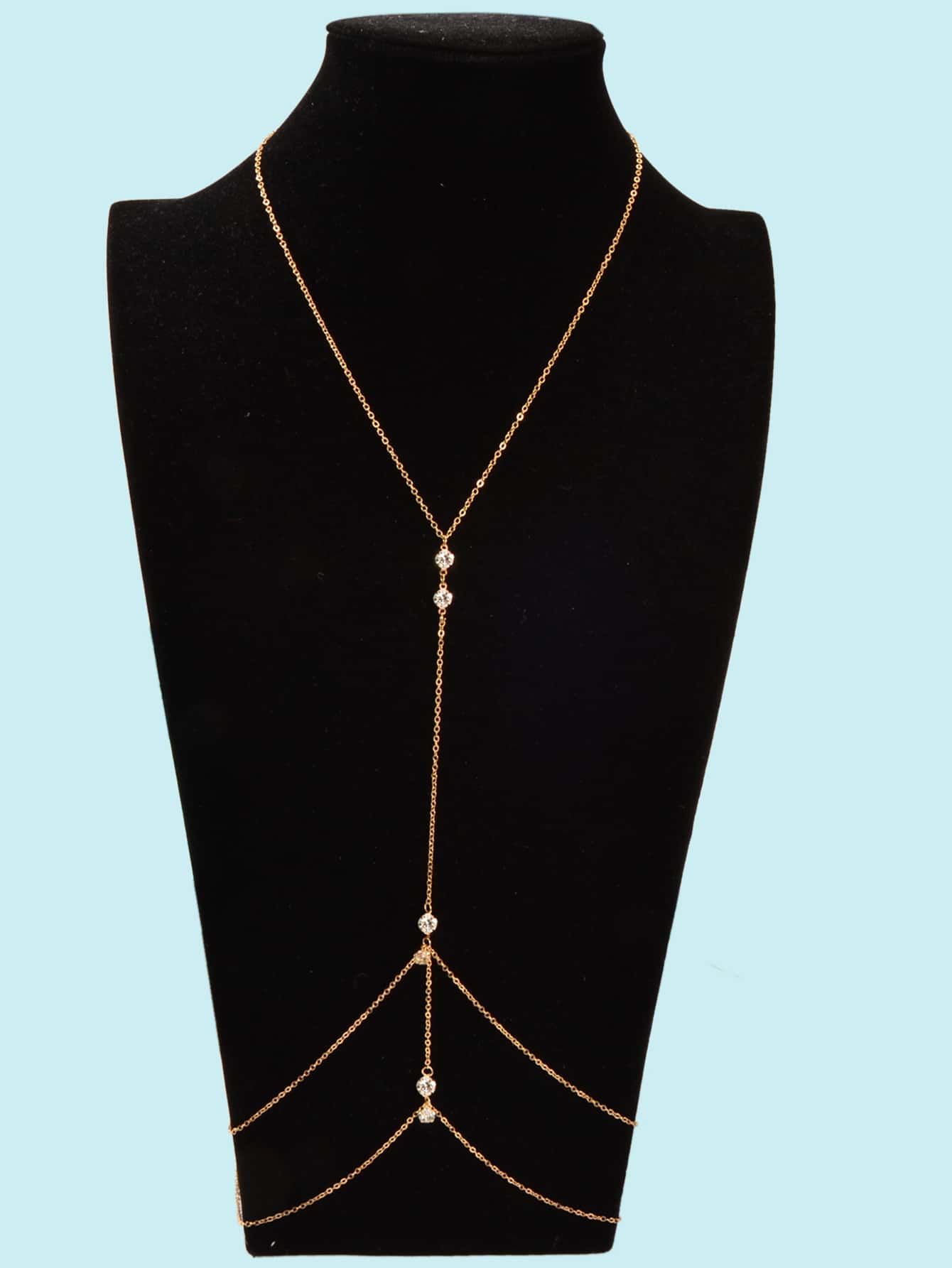 Multilayered Rhinestone Waist Body Chain Sparkling Statement Jewelry Piece