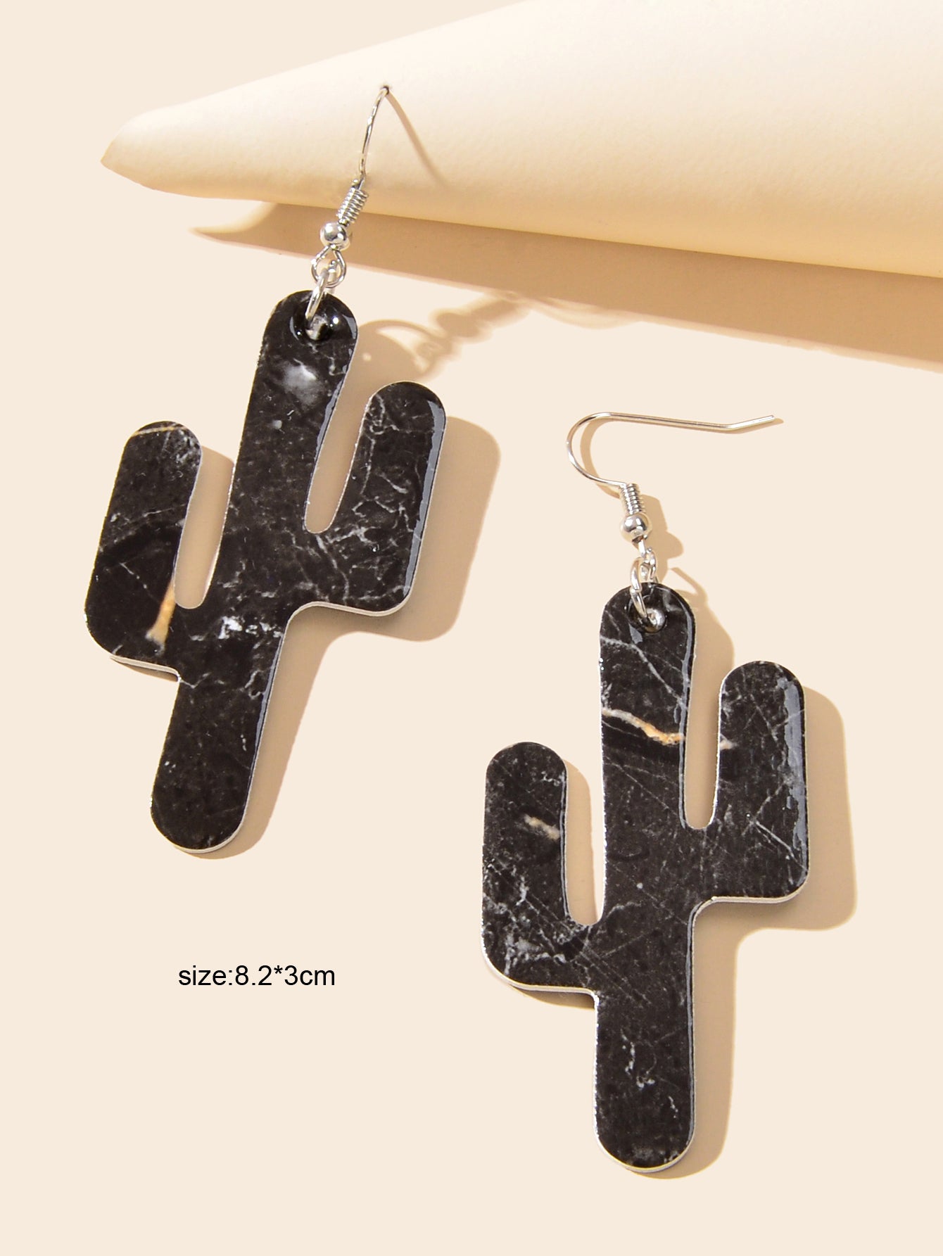 Faux Leather Lightweight Handmade Cactus Dangle American Indian Dangle Earrings