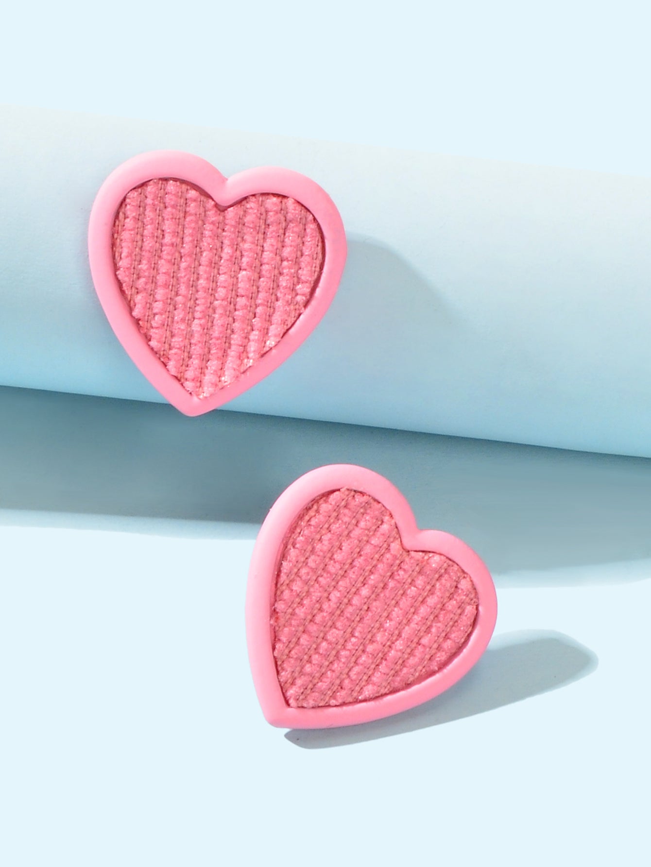 Pink Sweet Heart Stud Girls Love Earrings Women Birthday Dainty Gift Accessories