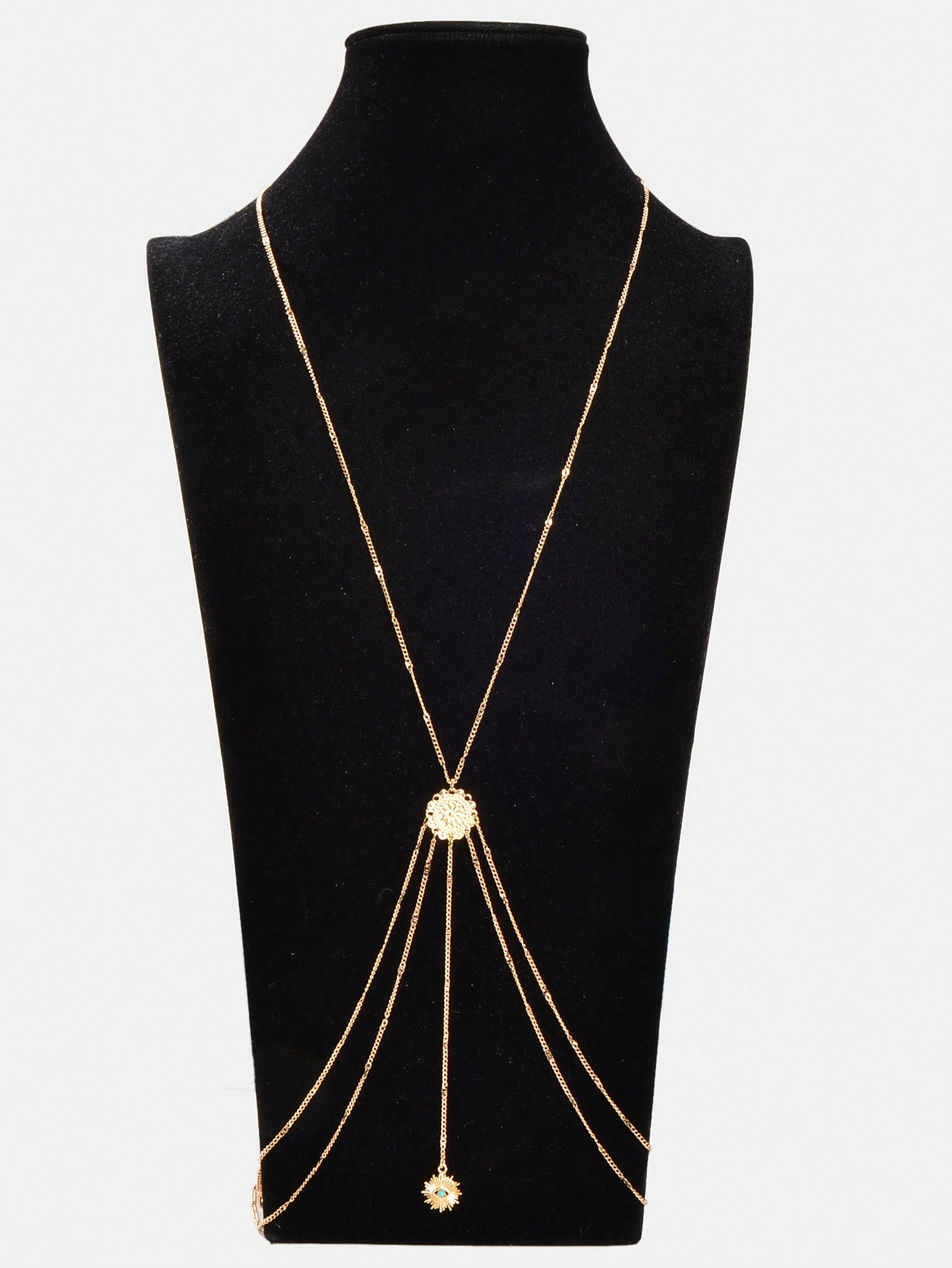 Boho Chic Layered Eye Charm Body Chain Women Crossover Bikini Rave Nightclub Body Jewelry