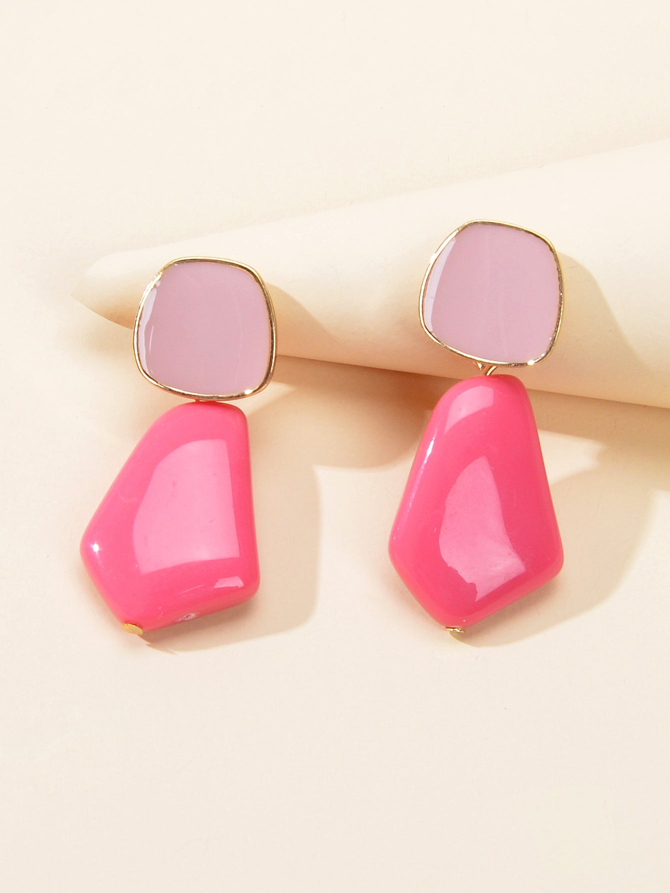 Y2k Style Trendy Candy Color Geometric Dangle Party Pierced Earrings Party Gift