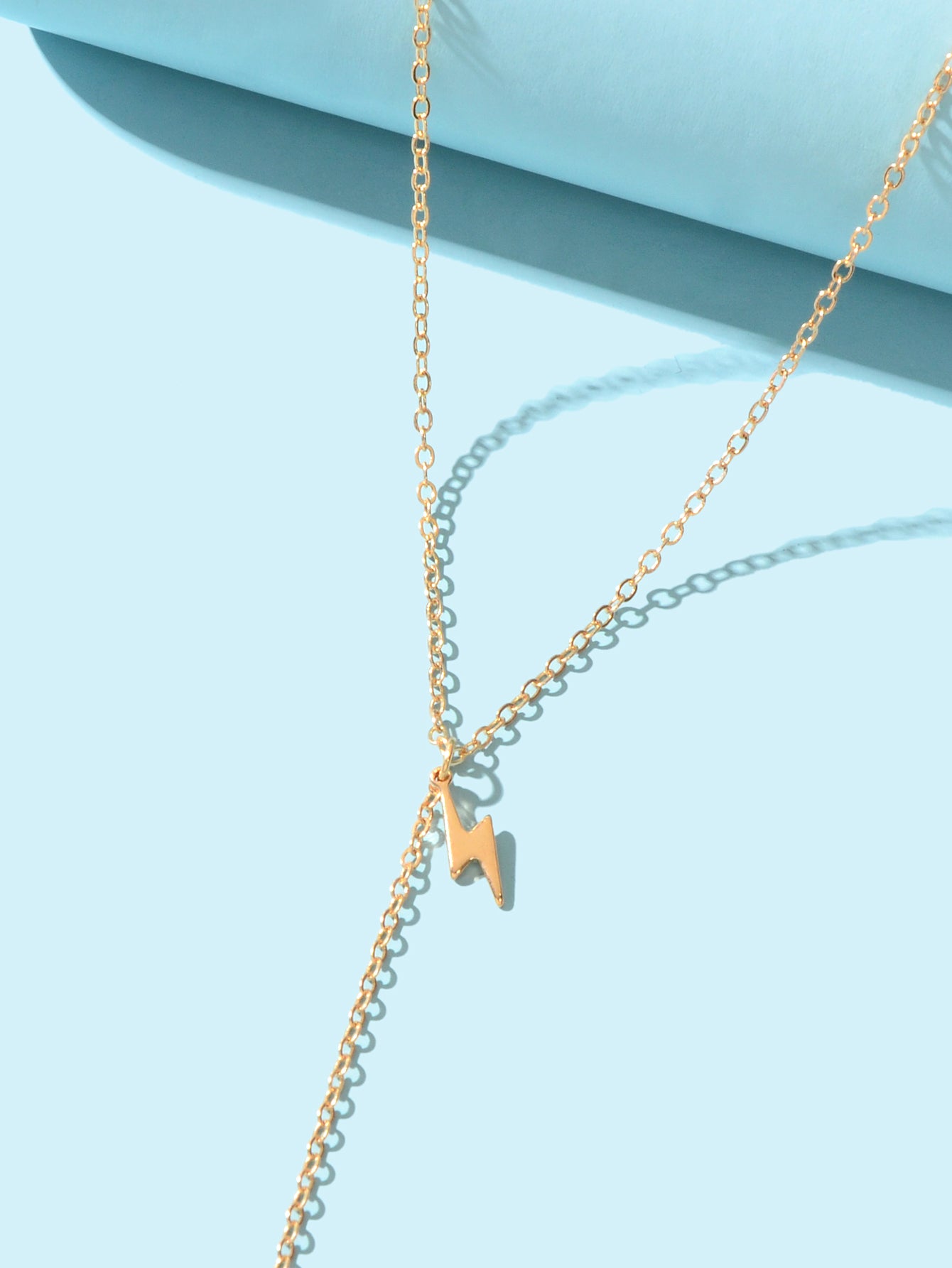 Minimalist Lightning Charm Gold Body Chain Bikini Beach Rave Girl Body Accessory