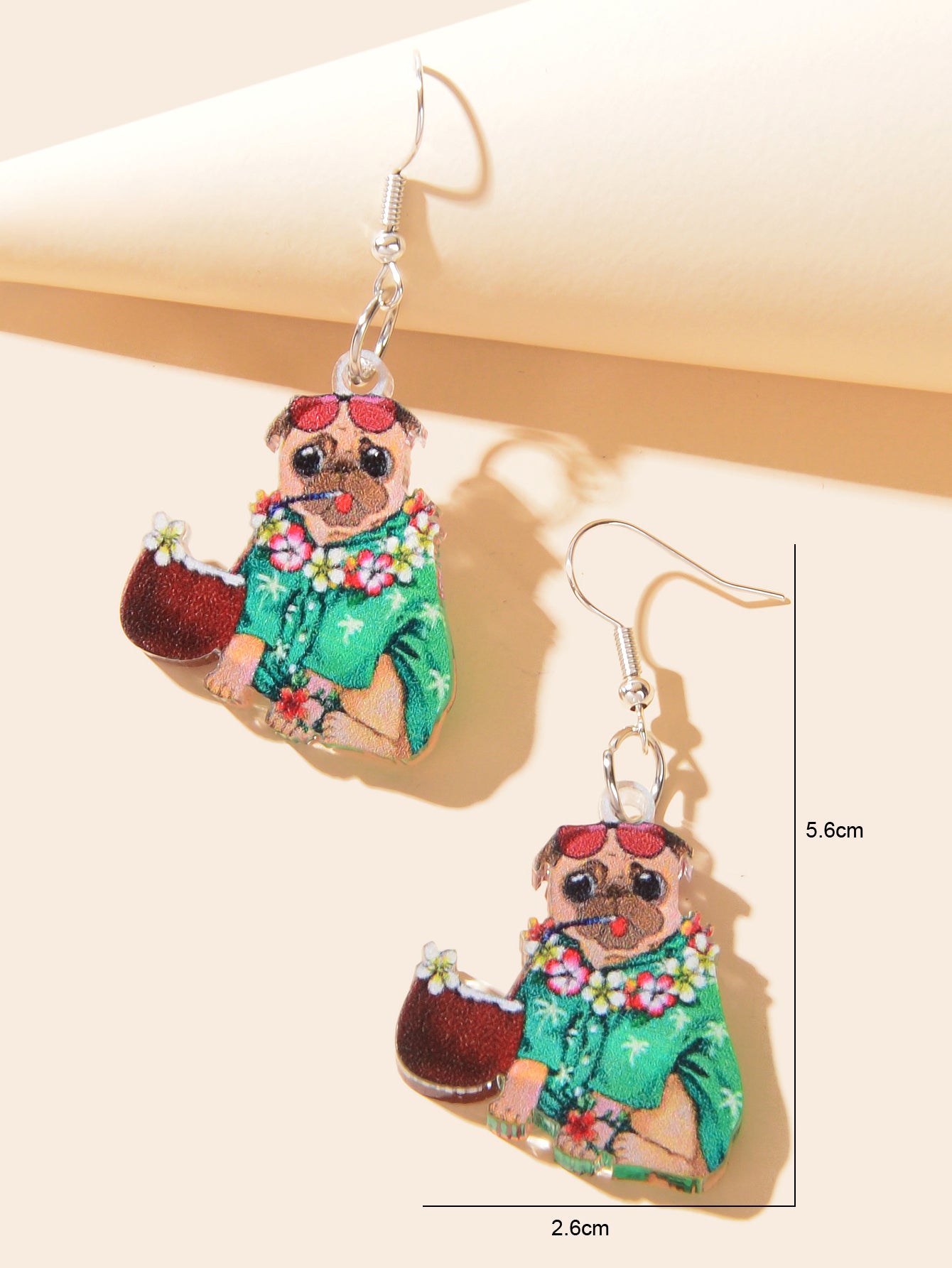 Lovely Colorful Acrylic Puppy Dangle Drop Earrings Holiday Dog Animals Jewellery
