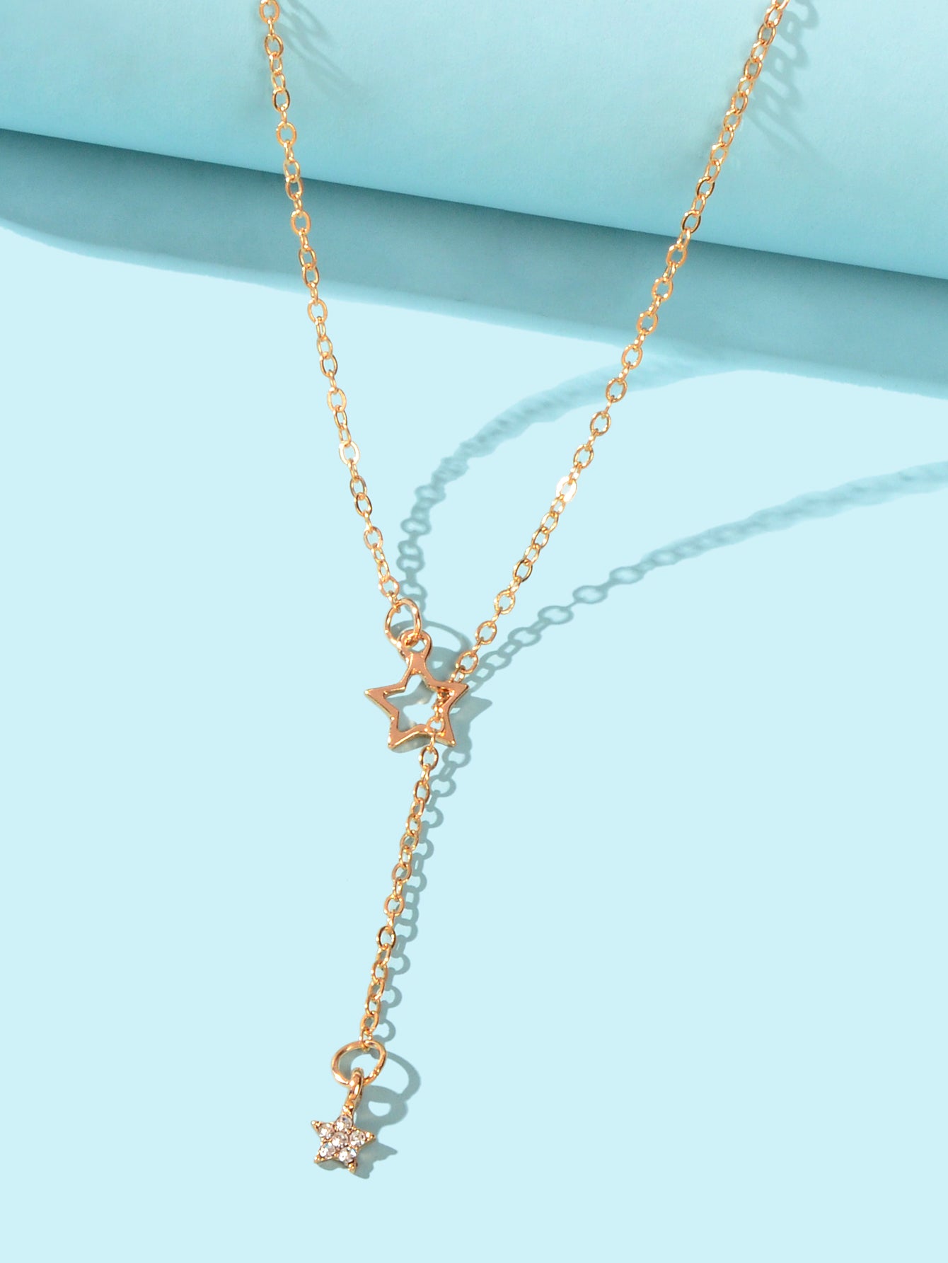Personalized Gold Chain Long Lariat Star Charm Adjustable Y Shape Drop Necklace