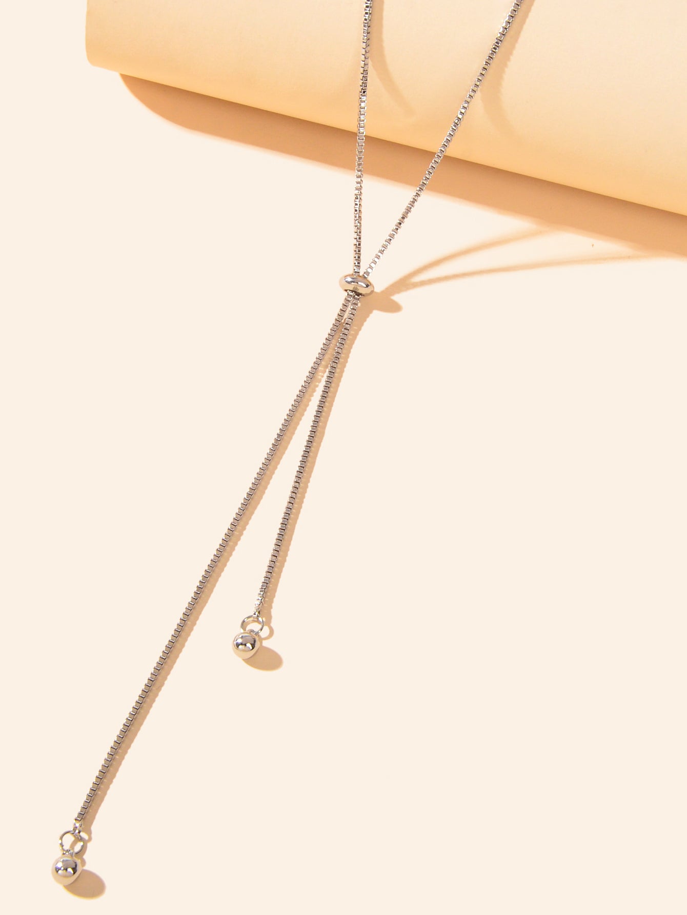 Gold Adjustable Trendy Y Drop Sliding Chain Necklace Women Minimalist Jewellery