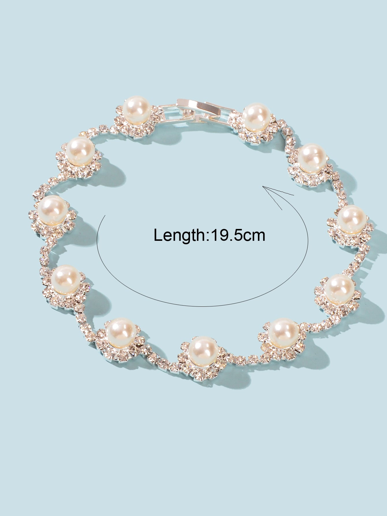 Elastic Wedding Accessory Bridesmaid Faux Pearl Rhinestone Party Beaded Bracelet