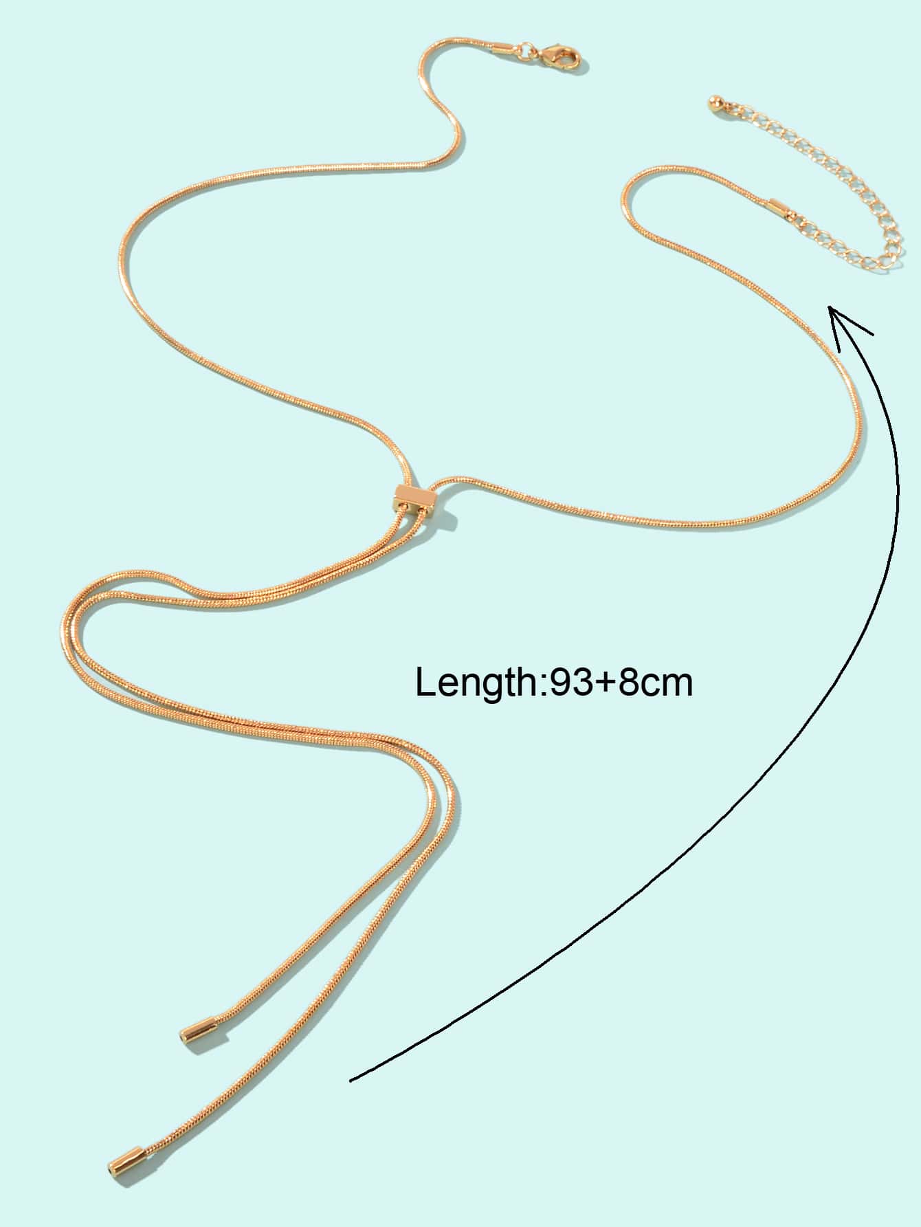 Versatile Style Lariat Adjustable Serpentine Chain Necklace