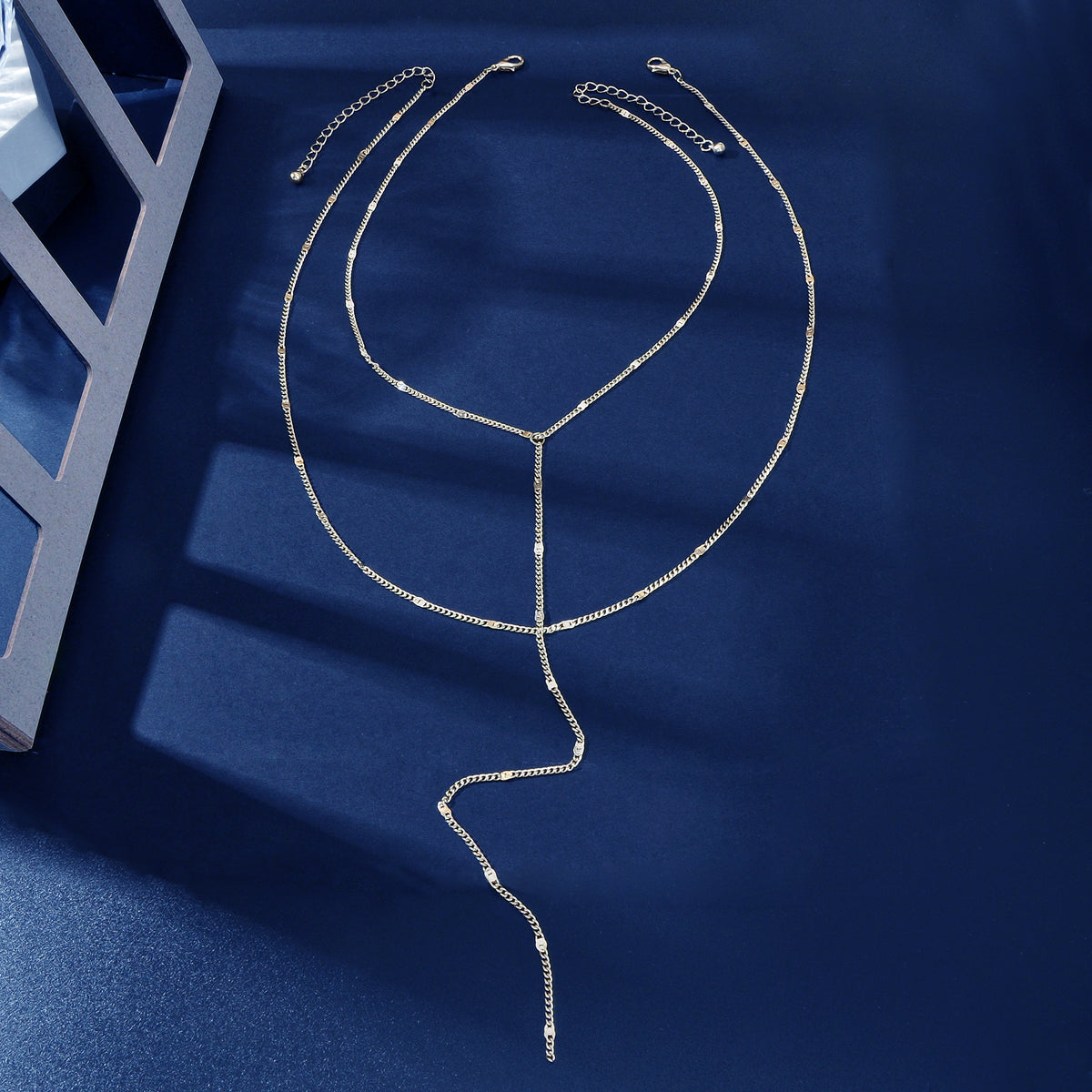 2pcs Multi-layer Long Chain Tassel Fringe Necklace Double Chokers Accessories