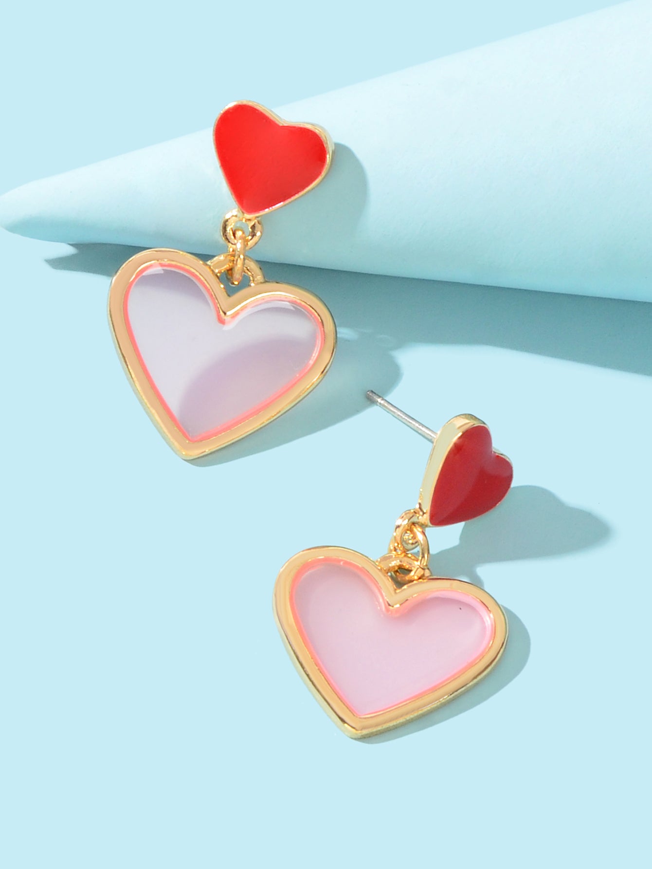 Love Heart Earrings Fancy Dangling Drop Stud Women Girls Jewellery Party Gift