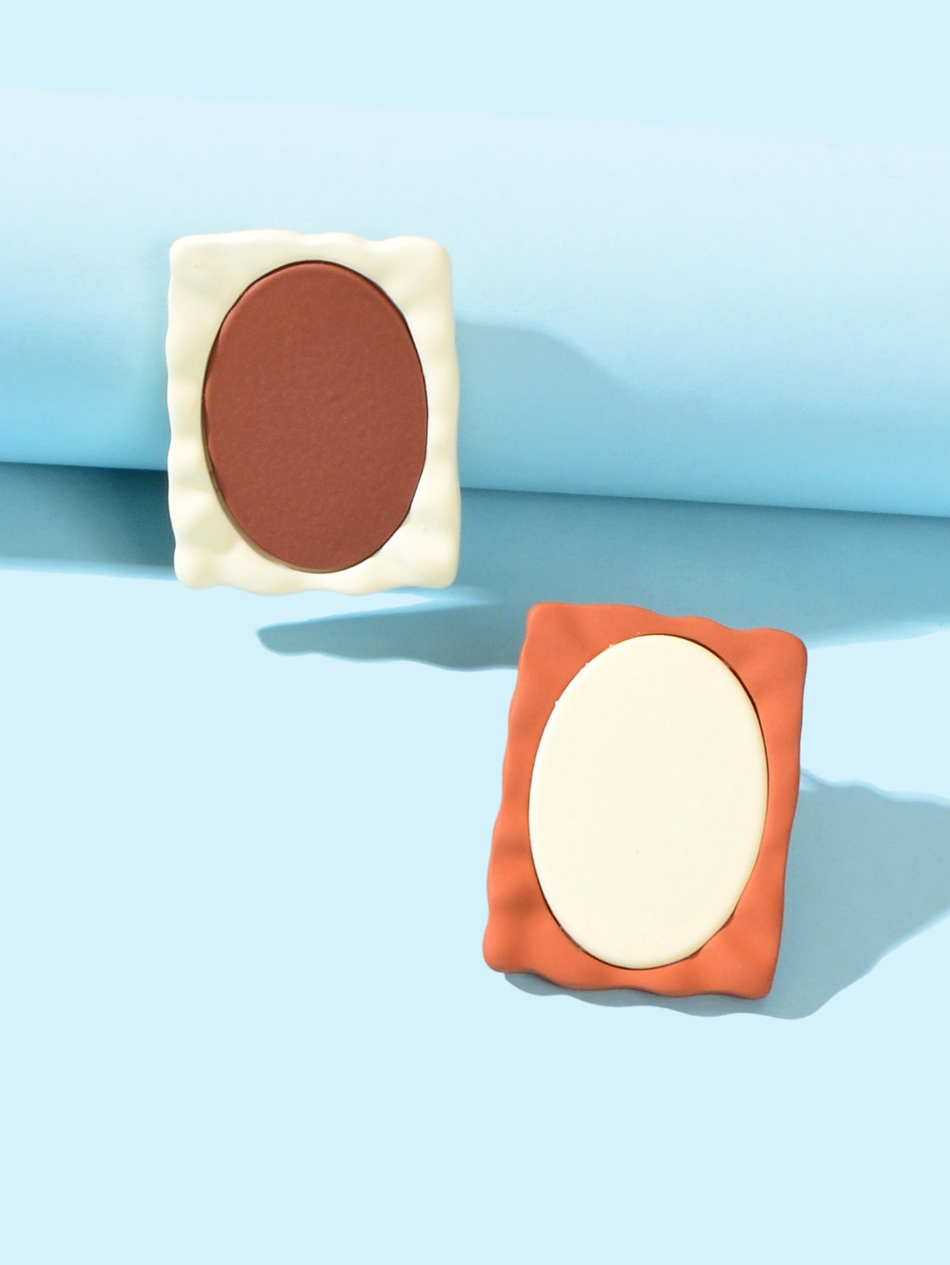 Cream Chocolate Color Square Stud Dainty Earrings Girls Party Jewellery Gift New