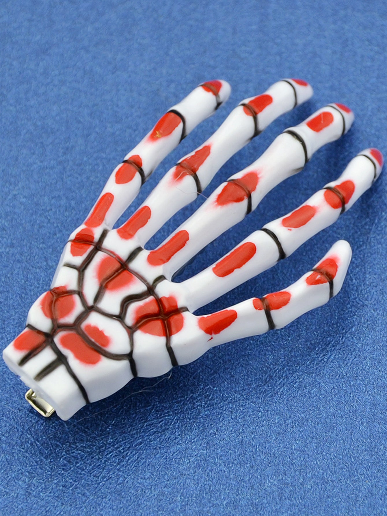 Gothic Halloween White Skeleton Hand Bone Hair Clips Hairpins Cosplay Accessory