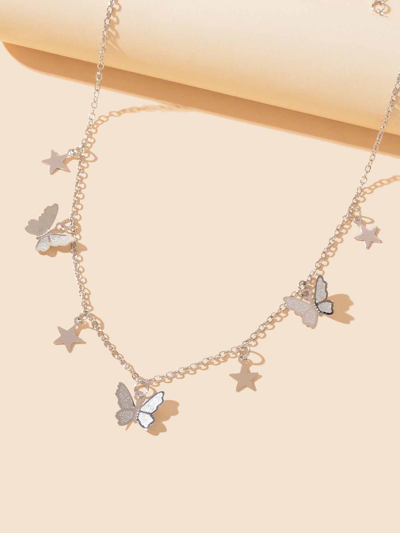 Trendy Gold Chain Star Butterfly Charm Collar Necklace Women Party Decoration
