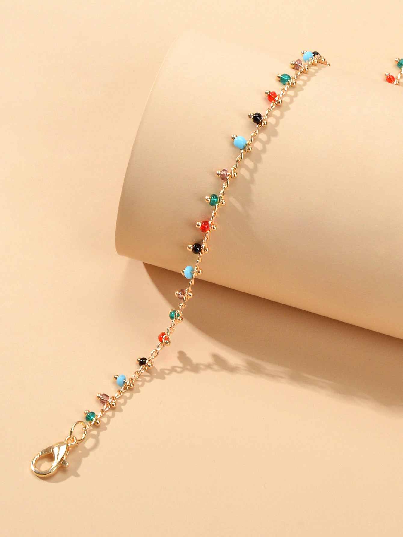 Bohemian Colorful Seed Beads Charm Gold Chain Necklace Women Holiday Jewellery