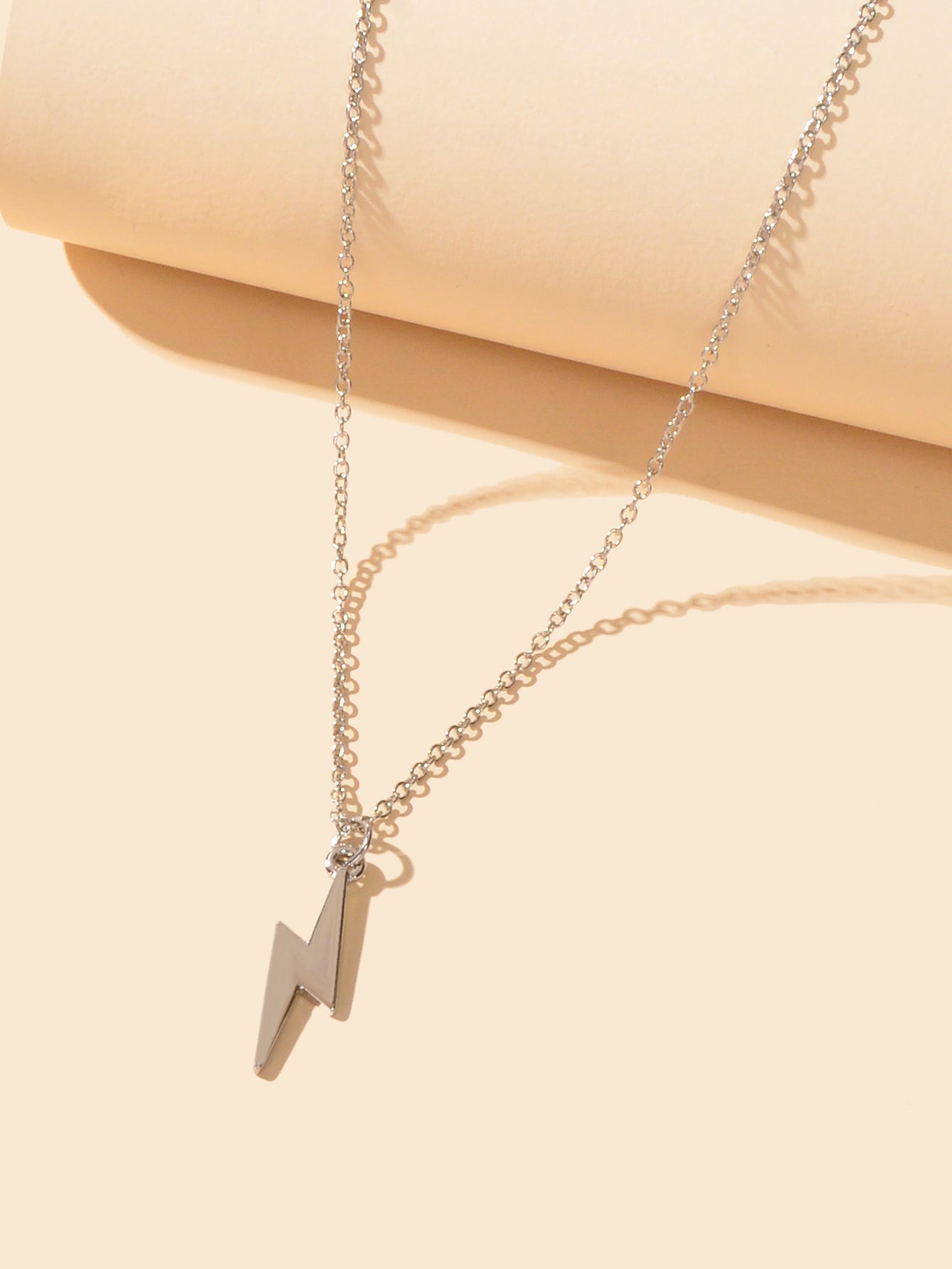 Gold Color Lightning Bolt Flash Charm Necklace Thunder Pendant Chain Collar Gift