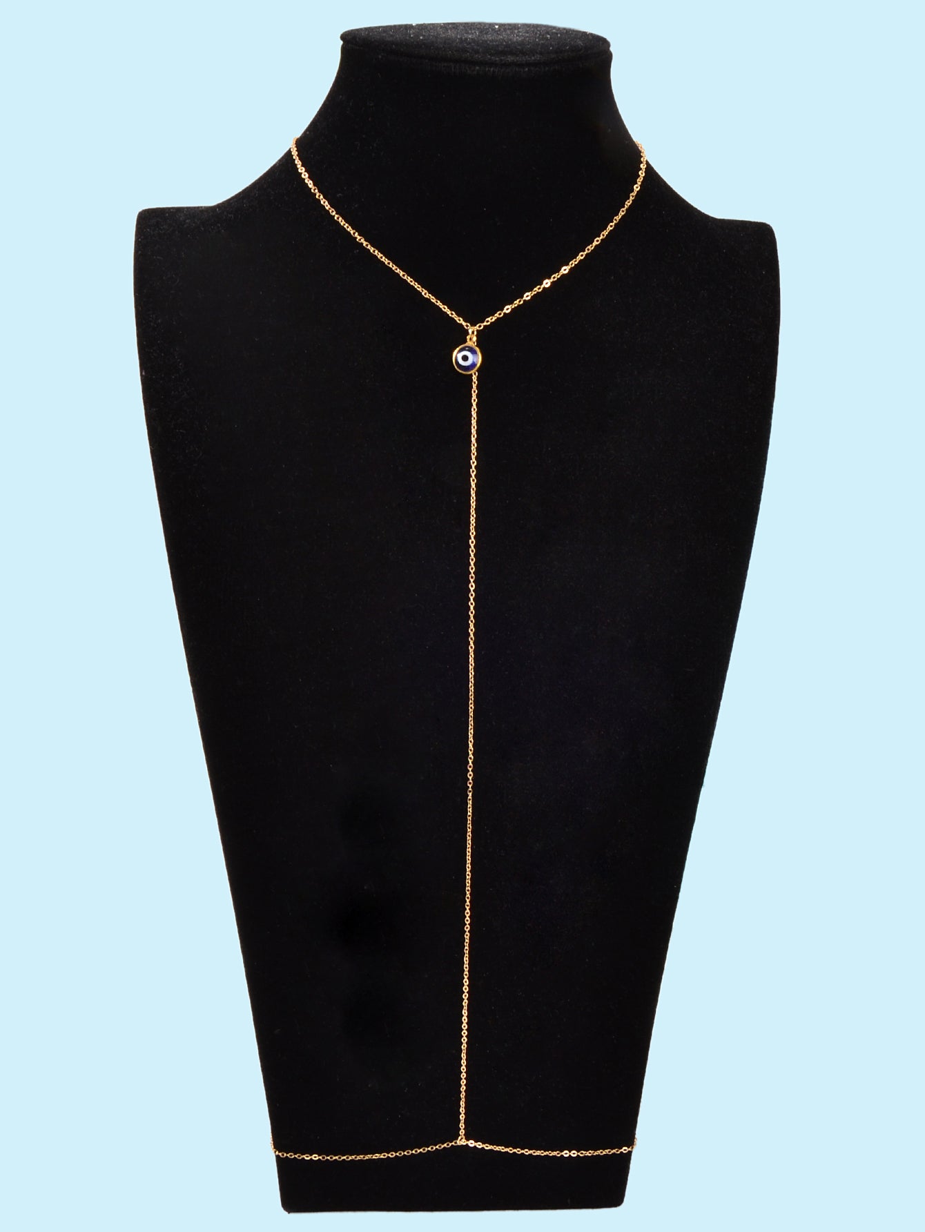 Evil Eye Charm Gold Sexy Body Chain Crossover Thin Bra Waist Belly Body Jewelry
