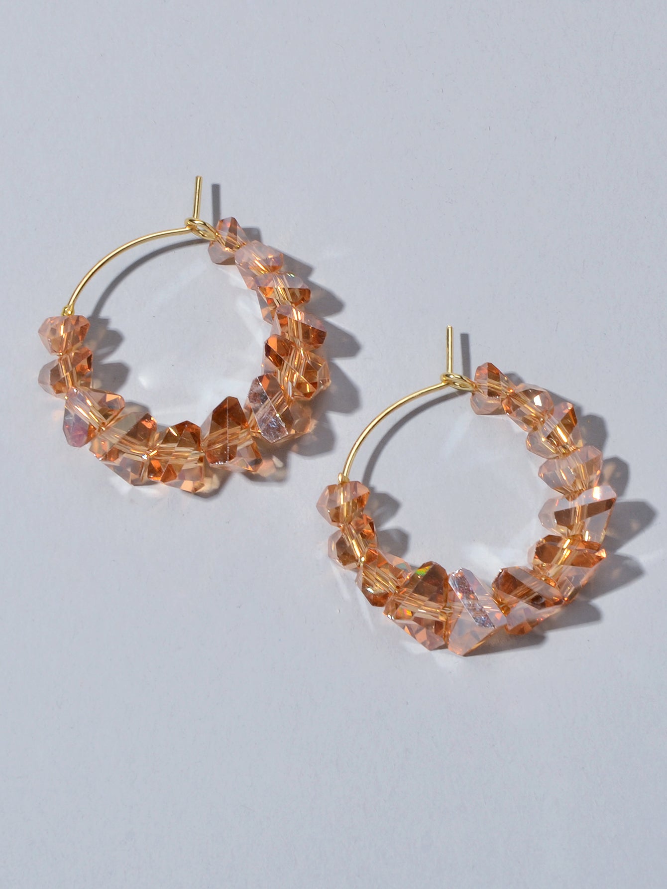 Ladies Jewellery Transparent Acrylic Beads Hoop Dangle Earrings Party Decoration