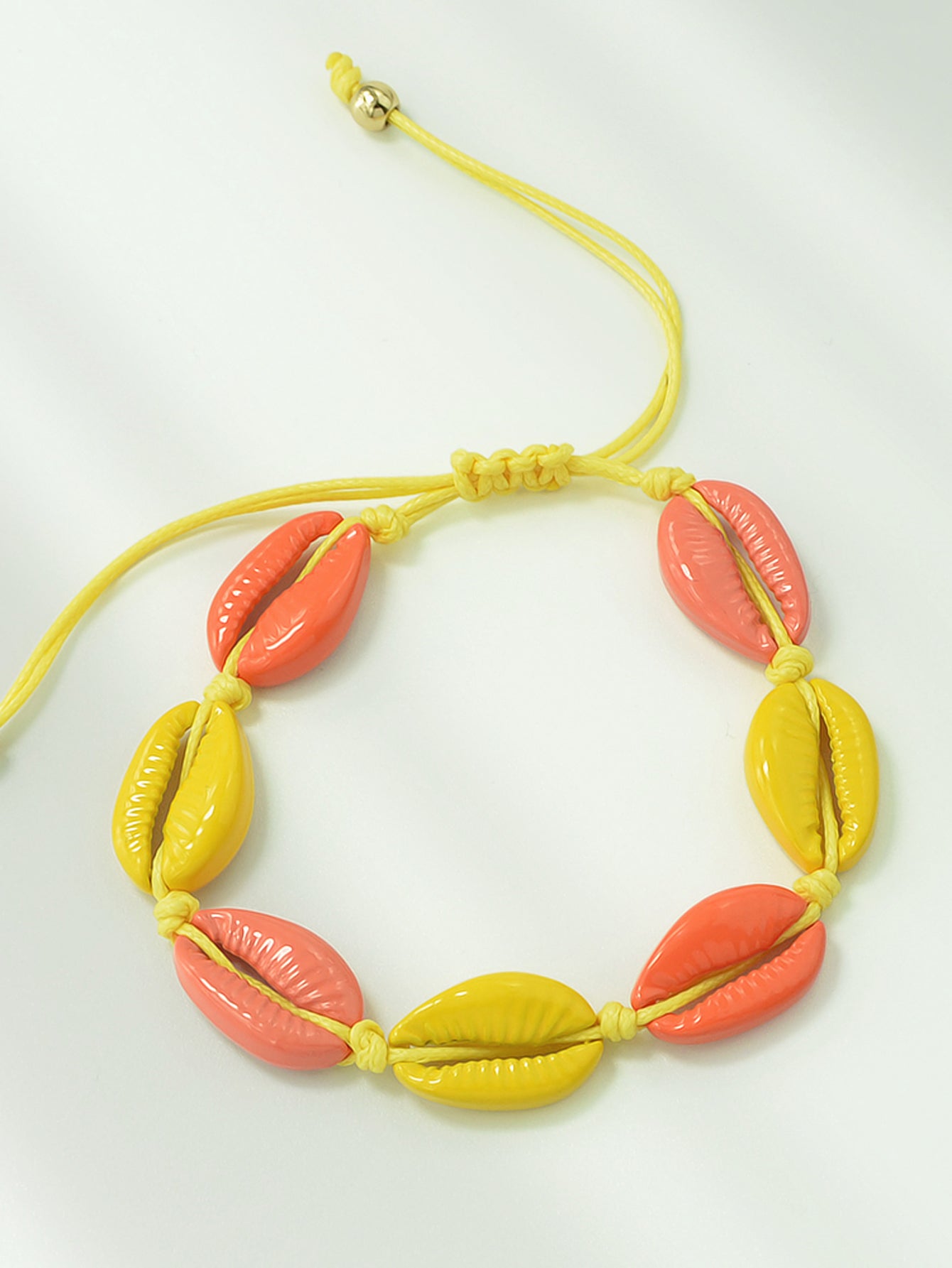 Ethnic Jewelry Colorful Enamel Shell Shape Adjustable Braided Bohemian Bracelet