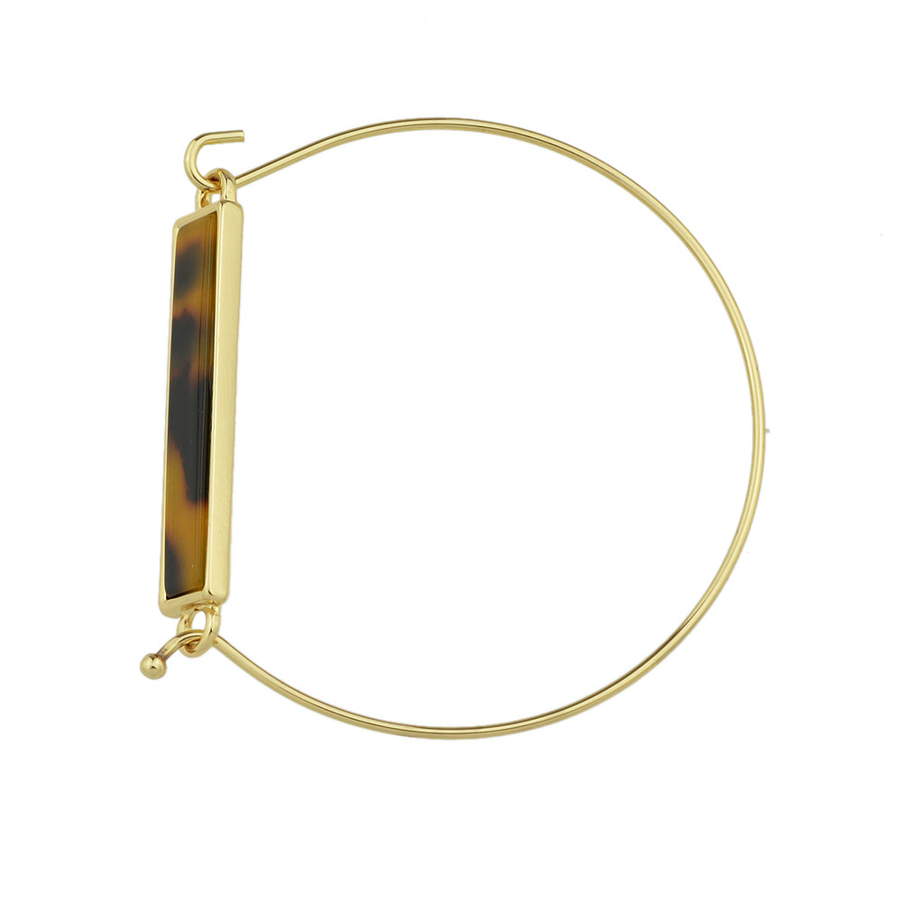 Multi-colored Rectangle  Acrylic Gold Bangle Boho Chic Bracelet Ethnic Jewellery