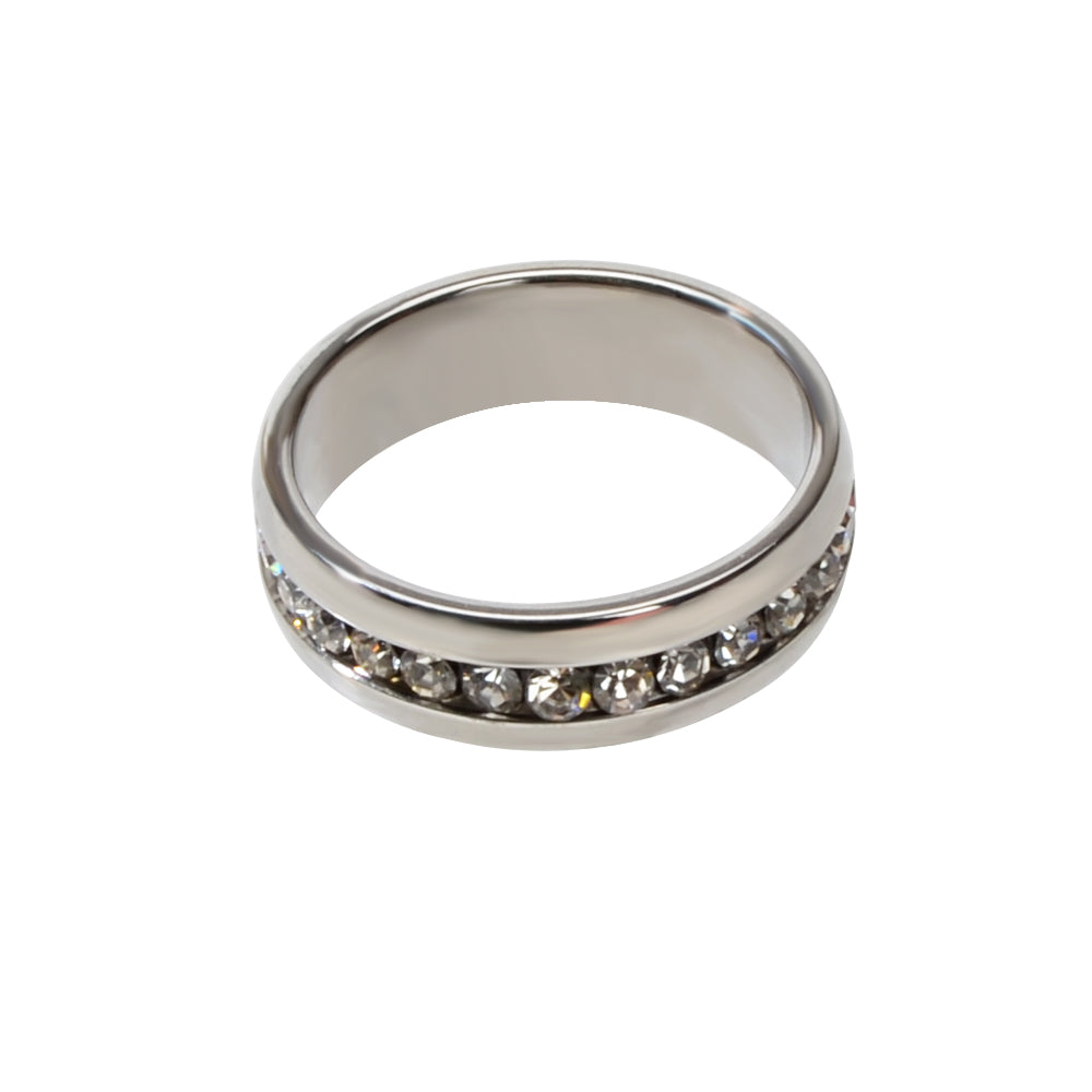 Faux Cubic Zirconia Silver Promise Ring Band Women Engagement Jewellery Gift