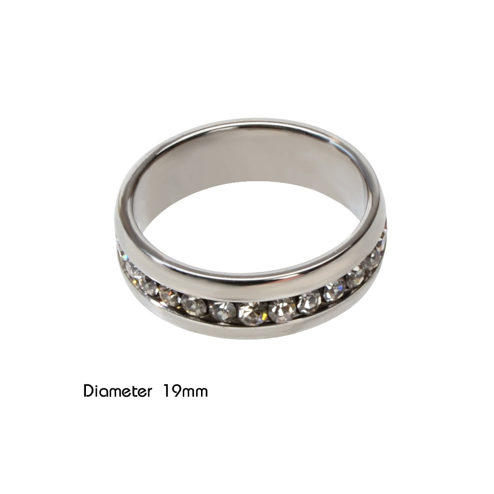 Faux Cubic Zirconia Silver Promise Ring Band Women Engagement Jewellery Gift