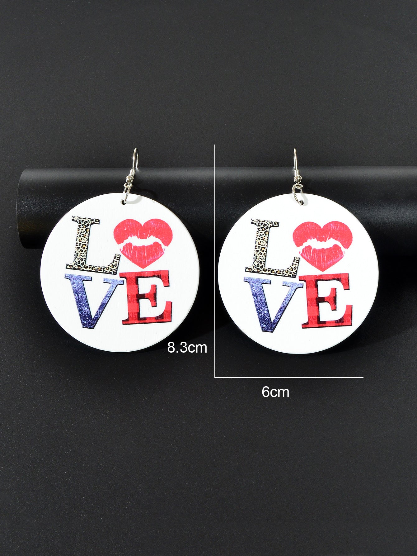 Stunning Colorful LOVE Circle Earrings - Fashionable Round Ear Jewelry Accessory