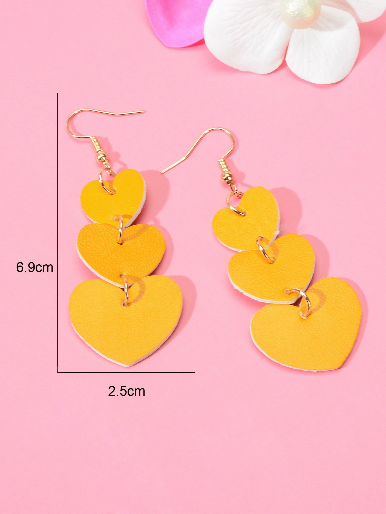 Colorful Overlapping Heart Dangle Earrings - Vibrant and Trendy Accessory