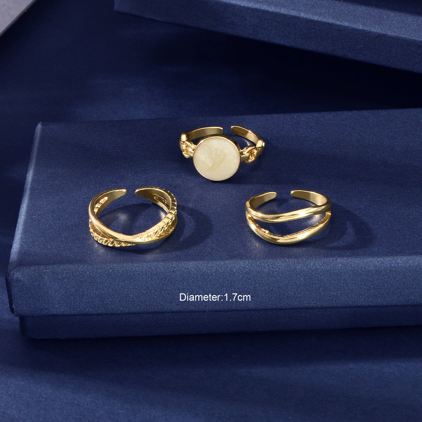 3 pcs Minimalist Round Eanmel Stackable Multiple Knuckle Midi Finger Ring Set
