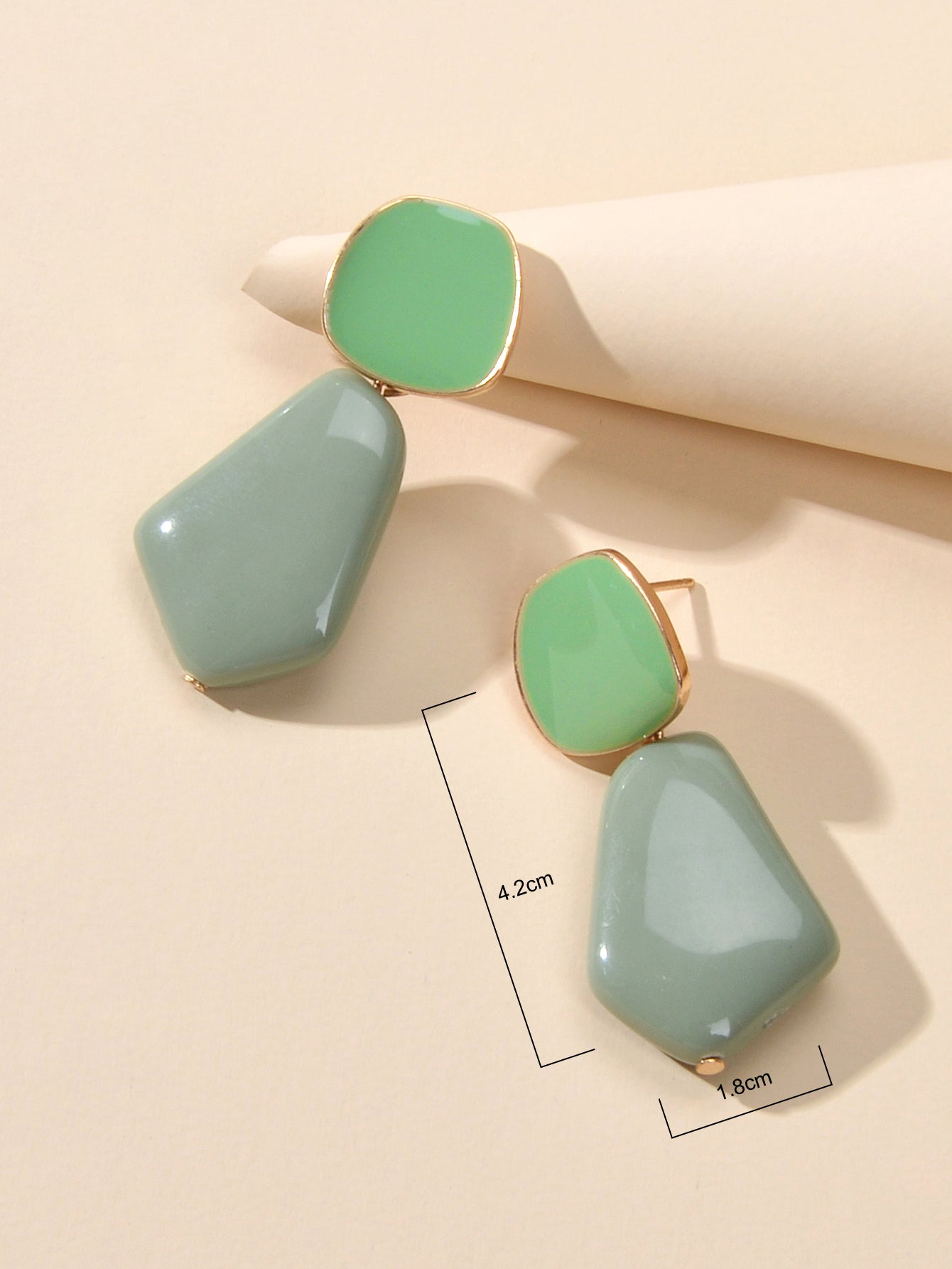 Y2k Style Trendy Candy Color Geometric Dangle Party Pierced Earrings Party Gift