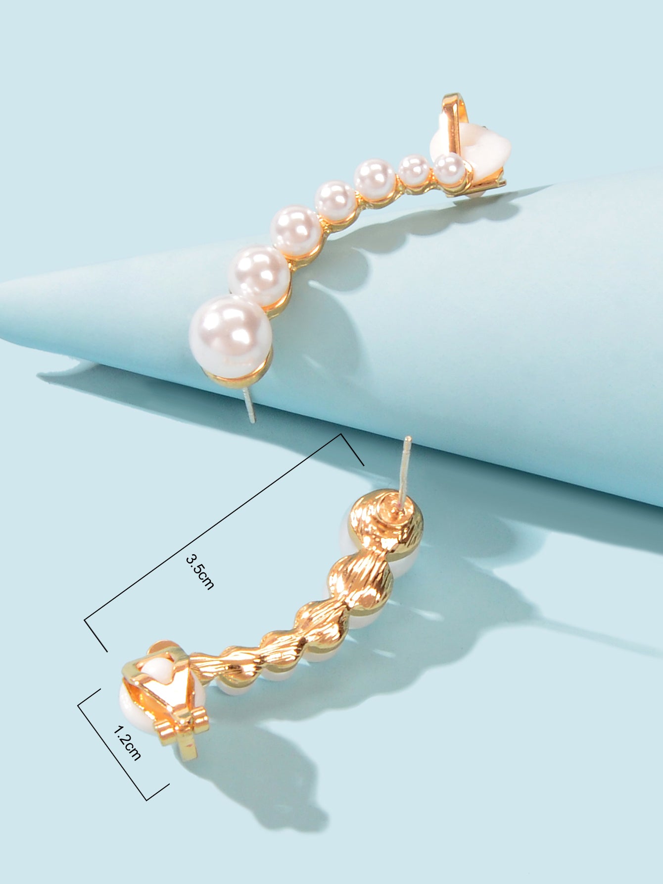 Cartilage Jewelry Ear Cuff Pearl Piercing Crawler Climber Stud Earring Ear Clip