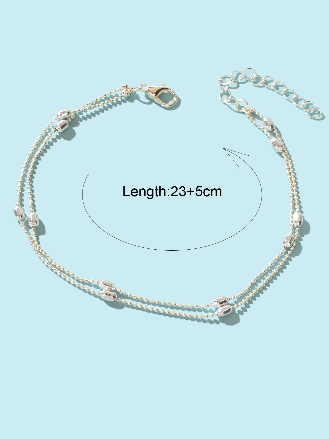 Stylish Double-Layer Beaded Anklet with Tiny Beads Chic Footwear Accent Jewelry
