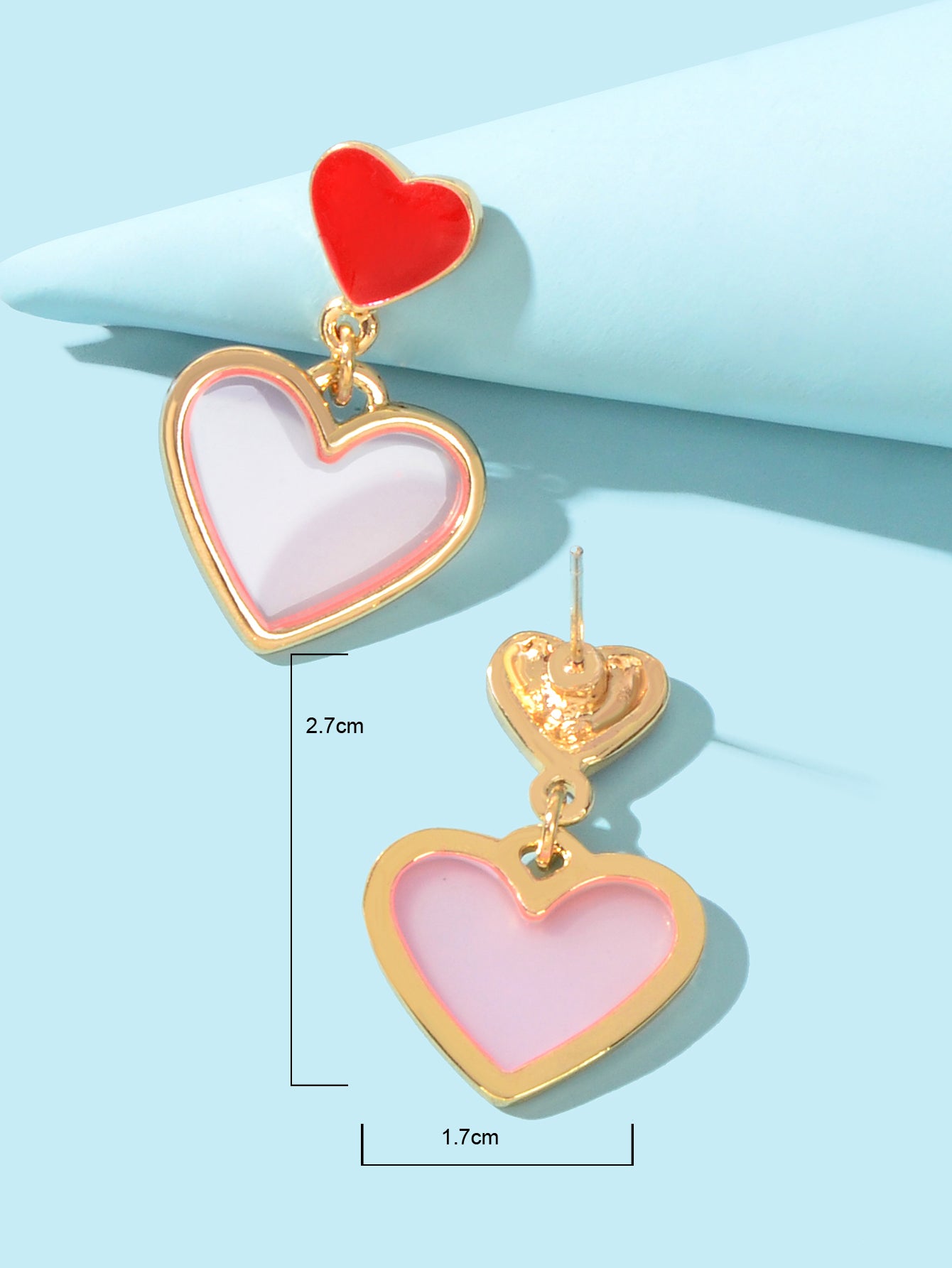 Love Heart Earrings Fancy Dangling Drop Stud Women Girls Jewellery Party Gift