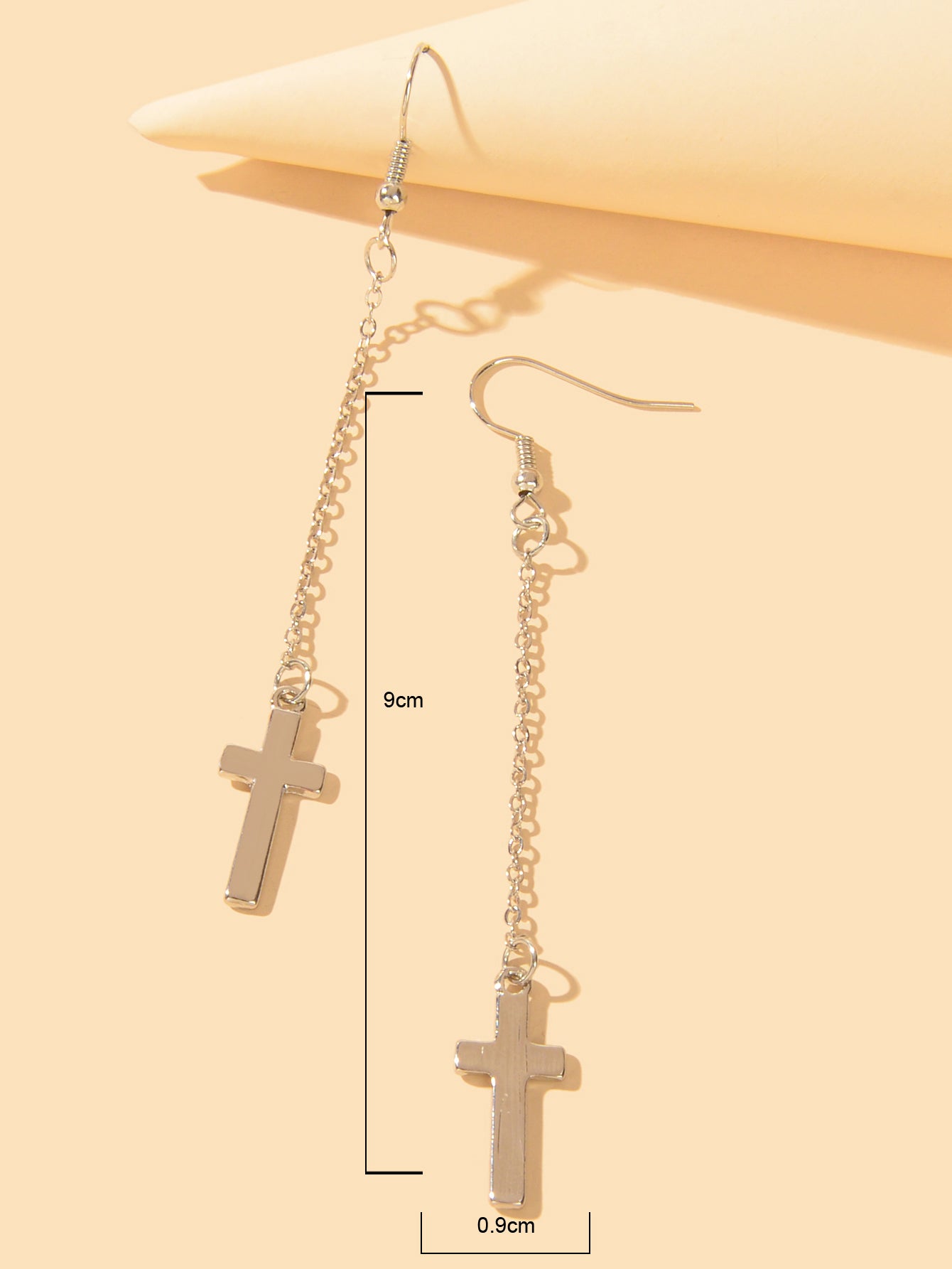 1 Pair Exquisite Long Tassel Cross Charm Earrings Fringe Chain Xmas Ear Jewelry